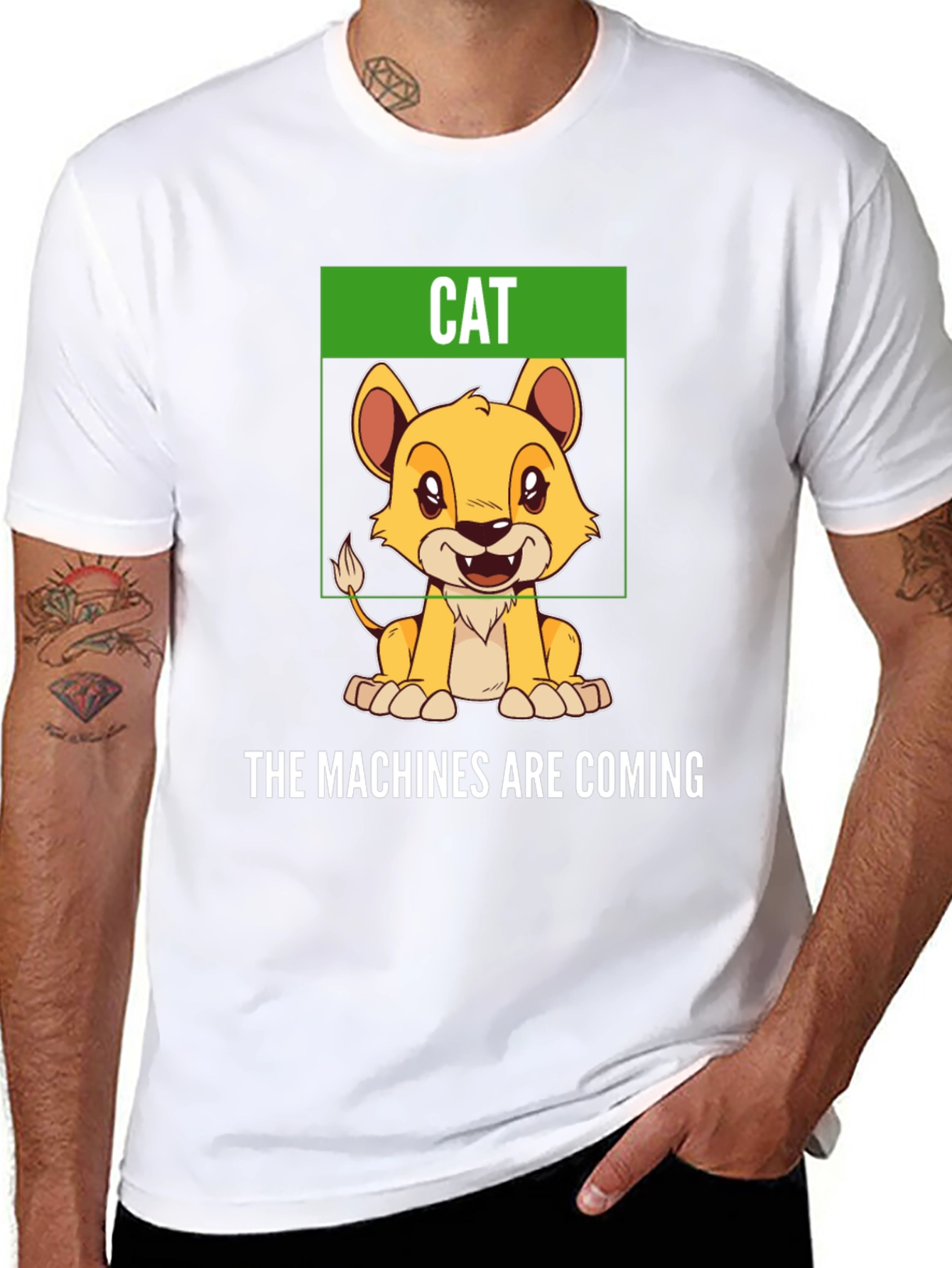 Black Humorous "Cat" T-Shirt - The Machines Are Coming view 8