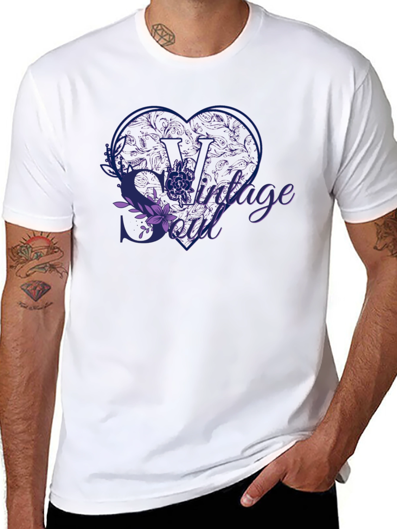 Black Vintage Soul Graphic Tee - Black view 8