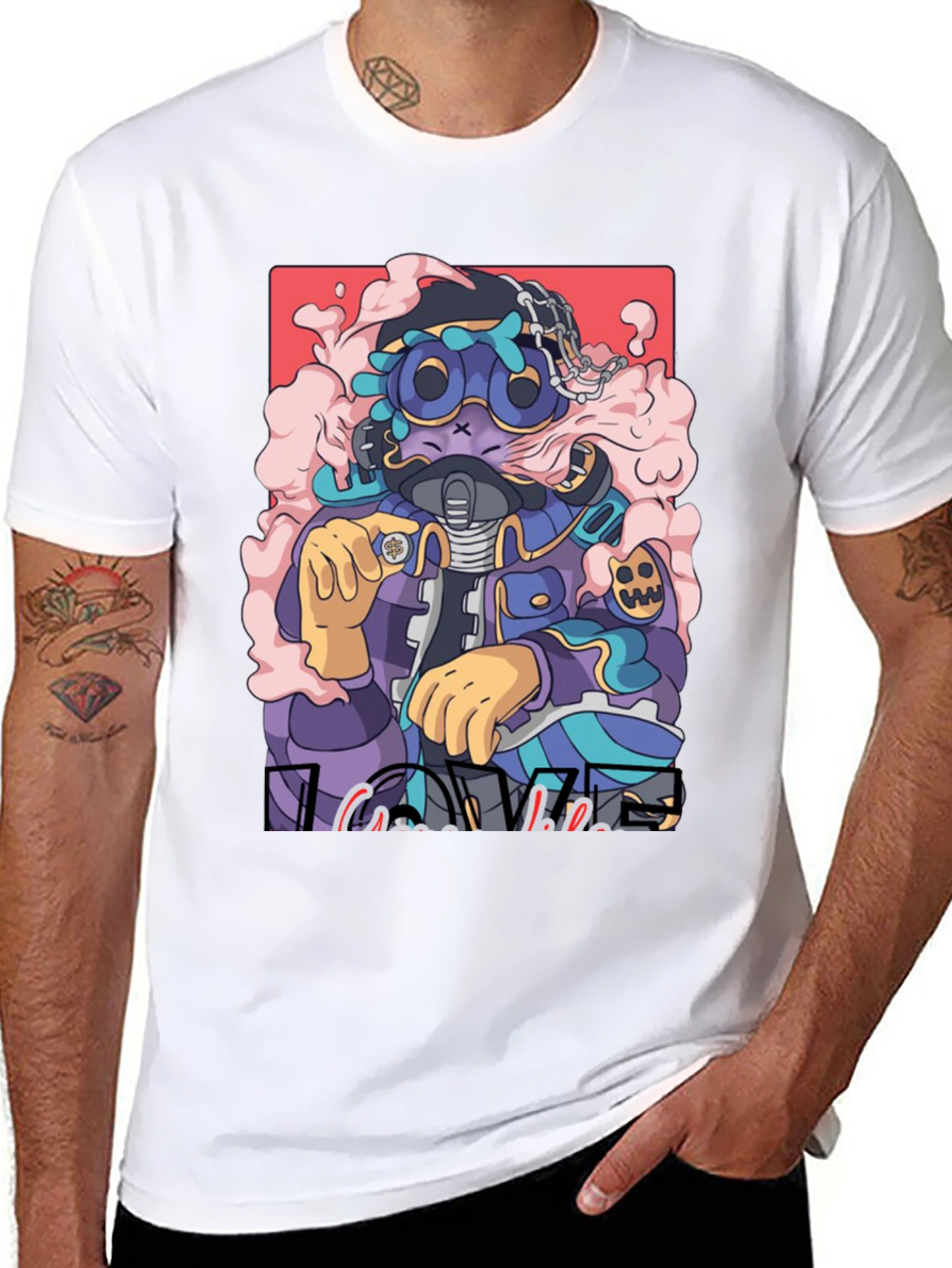 Black Urban Cartoon Graphic Tee view 8