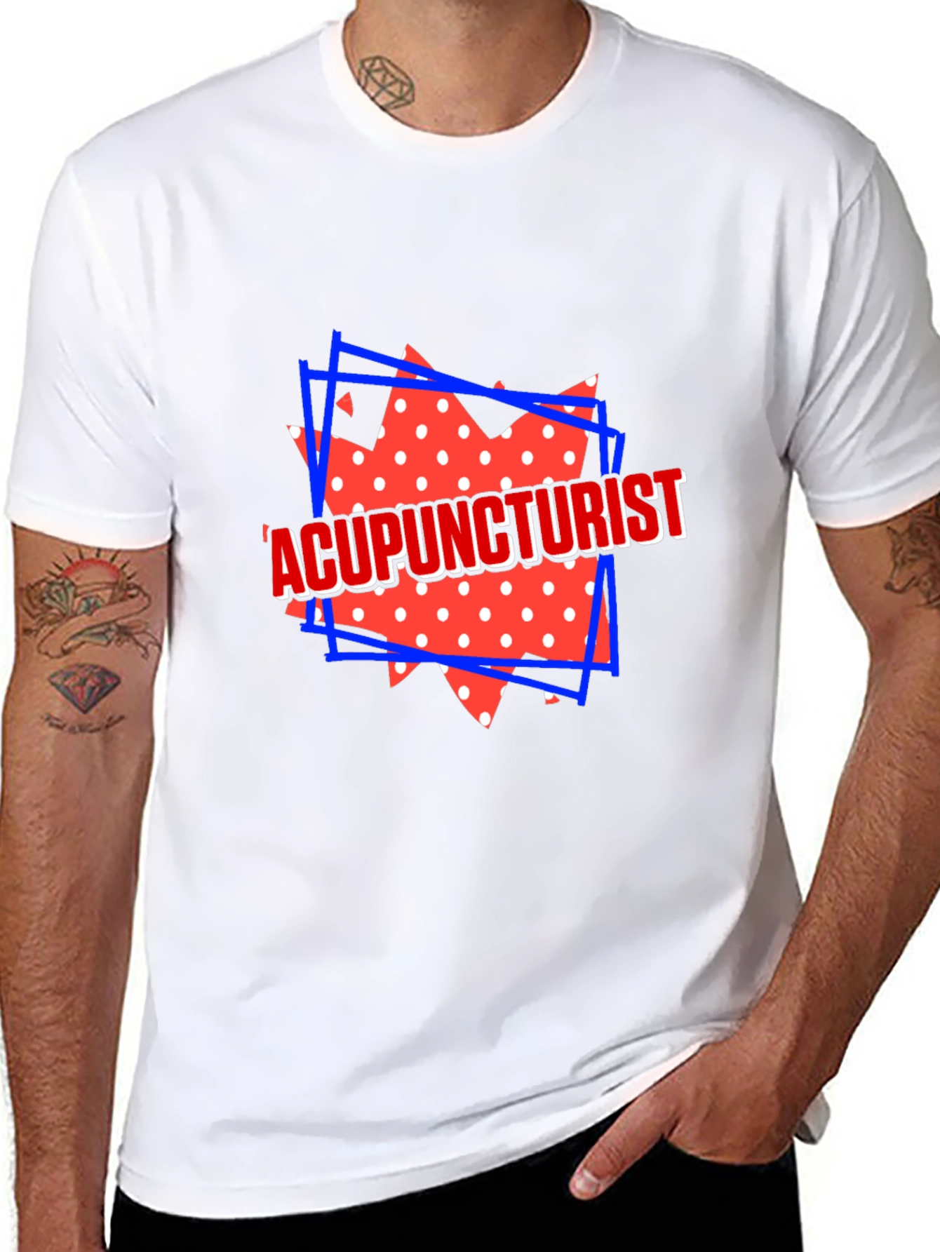Black Acupuncturist Graphic Tee - Novelty Design Shirt view 8
