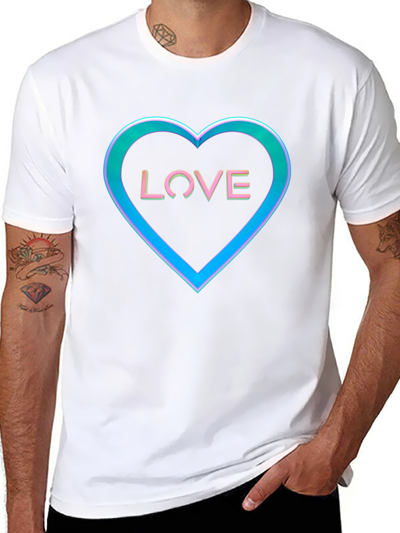 Black Love Heart Graphic Tee - Black view 8