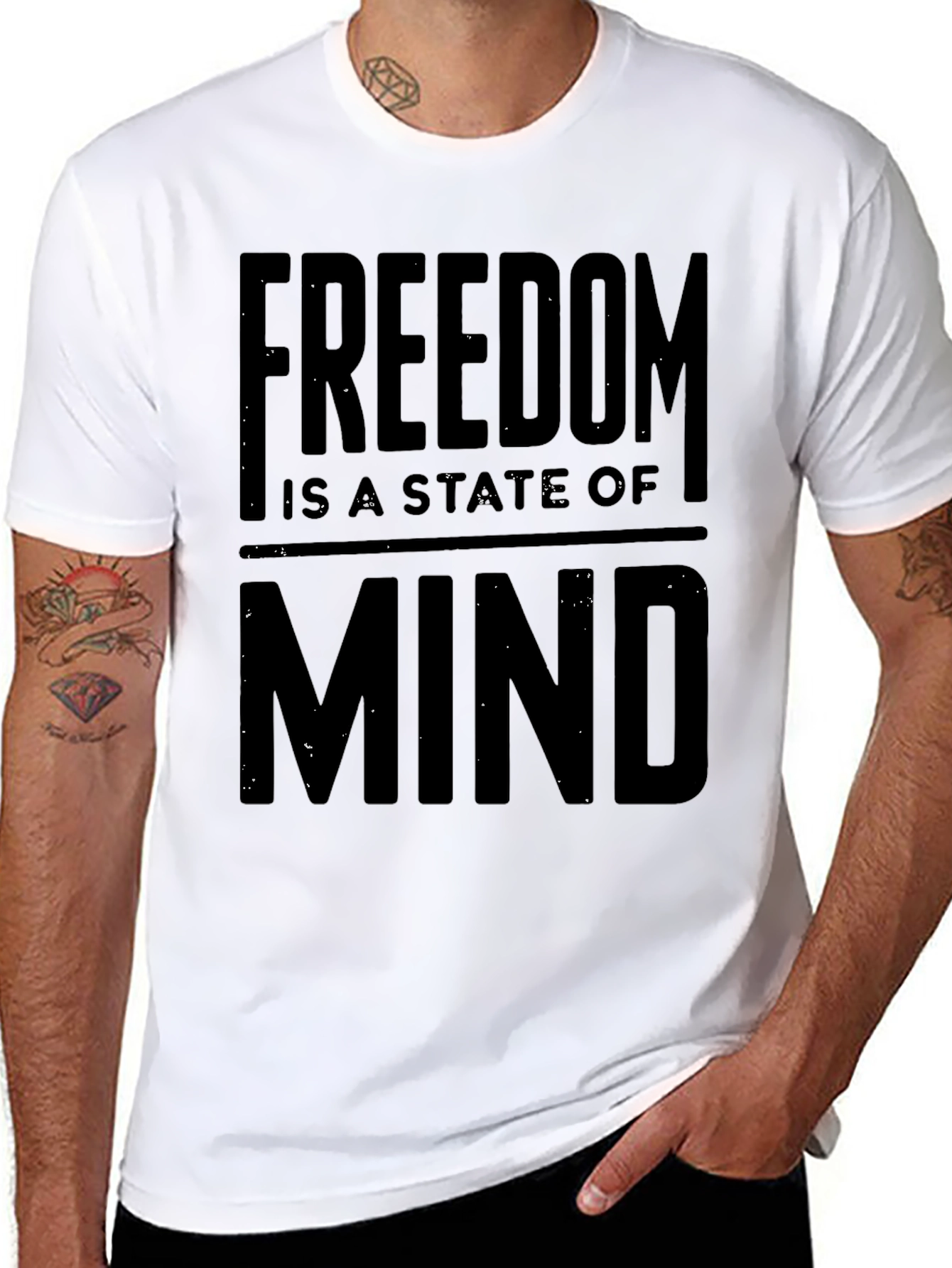 Black Freedom State of Mind Graphic Tee view 8