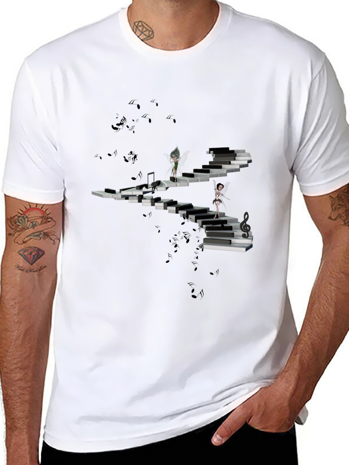 Black Piano Stairway T-Shirt view 8