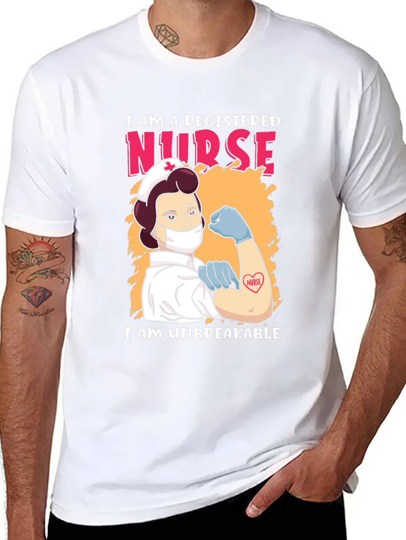 Black Registered Nurse Unbreakable T-Shirt view 8