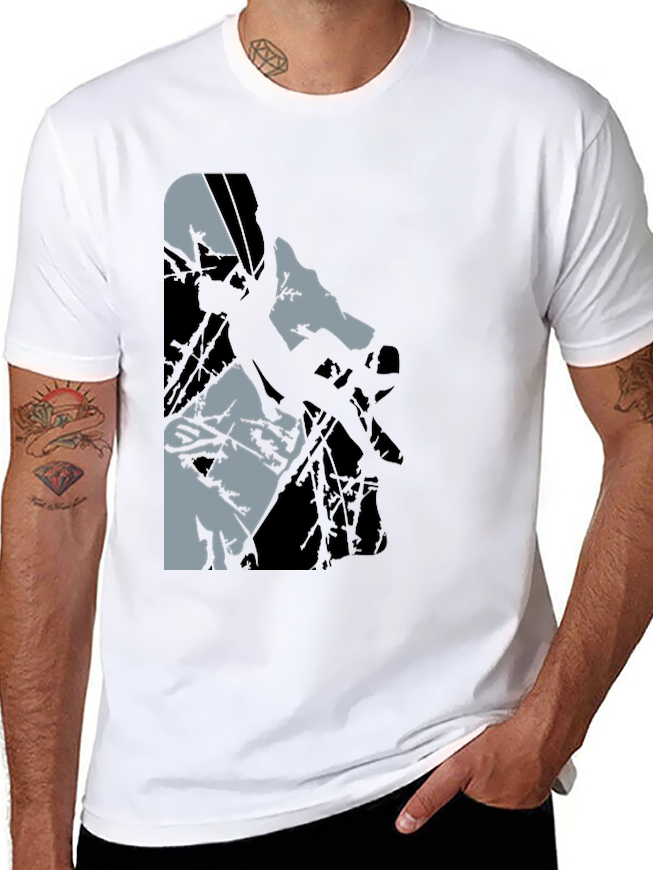 Black Black Graphic Tee: Climbing Silhouette view 8