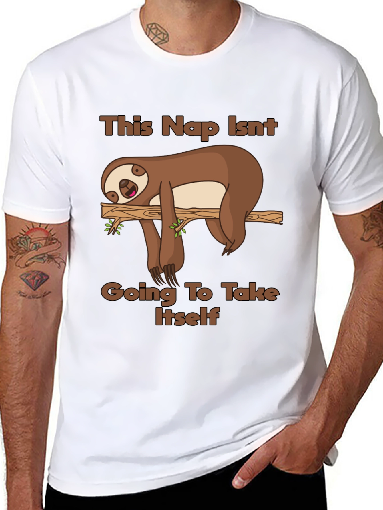 Black Sloth Nap T-Shirt - Funny Lazy Day Tee view 8