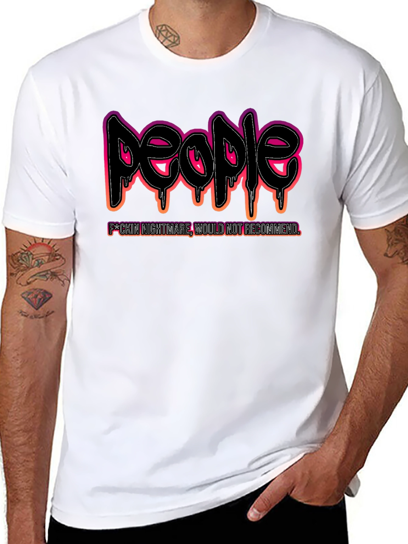 Black People Nightmare Graphic Black T-Shirt view 8