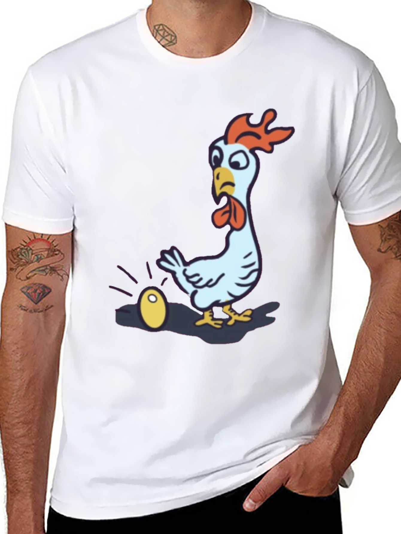 Black Funny Chicken Golden Egg Black T-Shirt view 8
