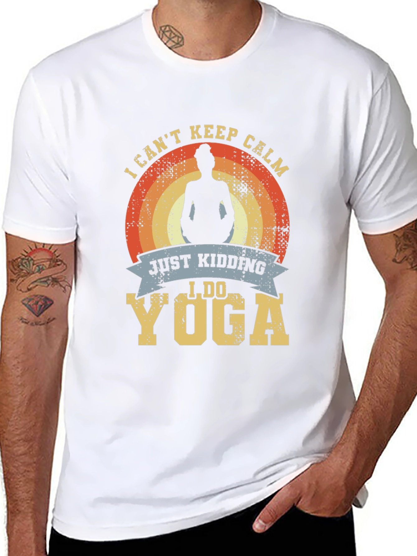 Black Funny Yoga T-Shirt - I Can't Keep Calm view 8