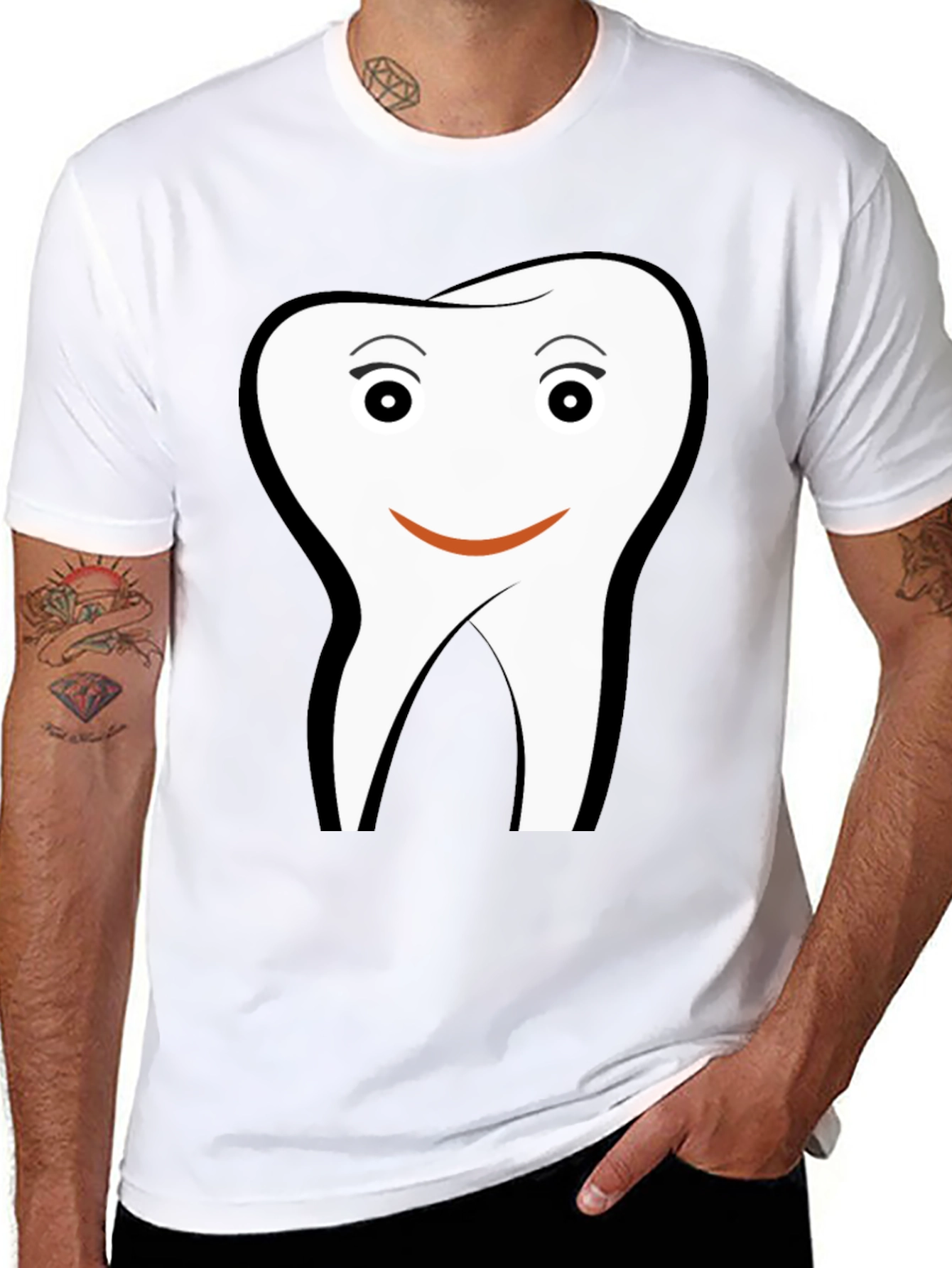 Black Funny Tooth Graphic Black T-Shirt view 8