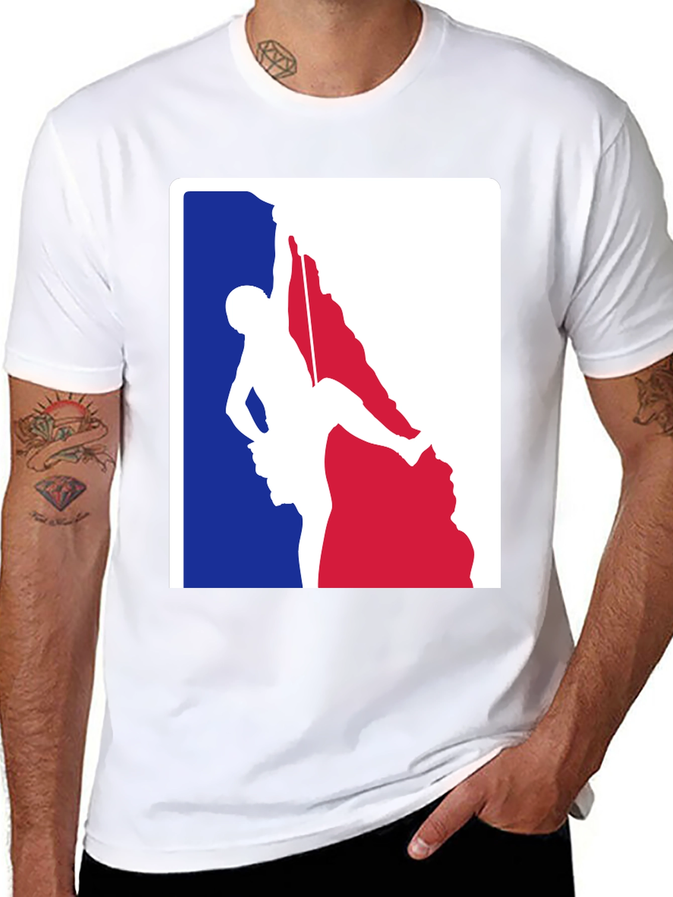 Black Climbing Graphic T-Shirt - Black Cotton Blend view 8