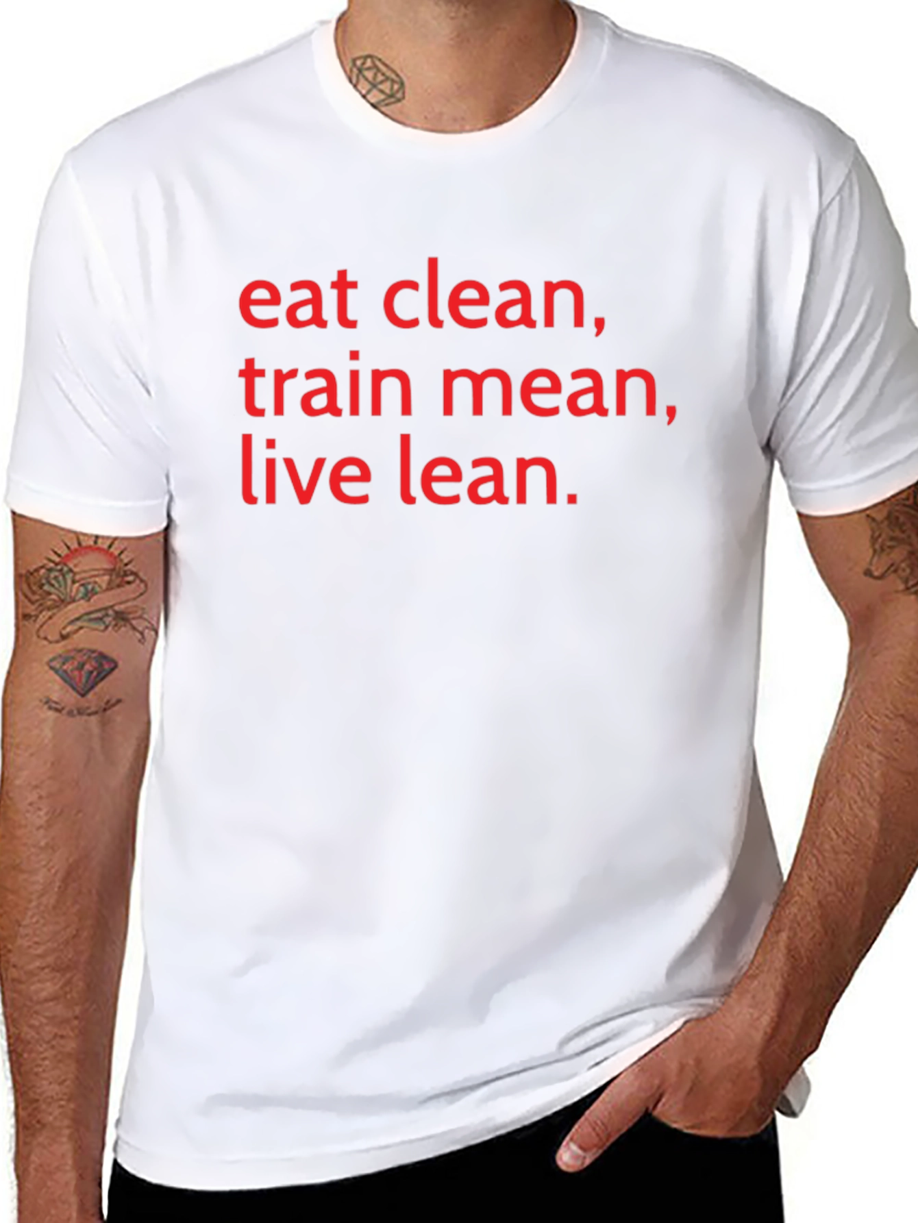 Black Eat Clean Train Mean Live Lean Black Tee view 8