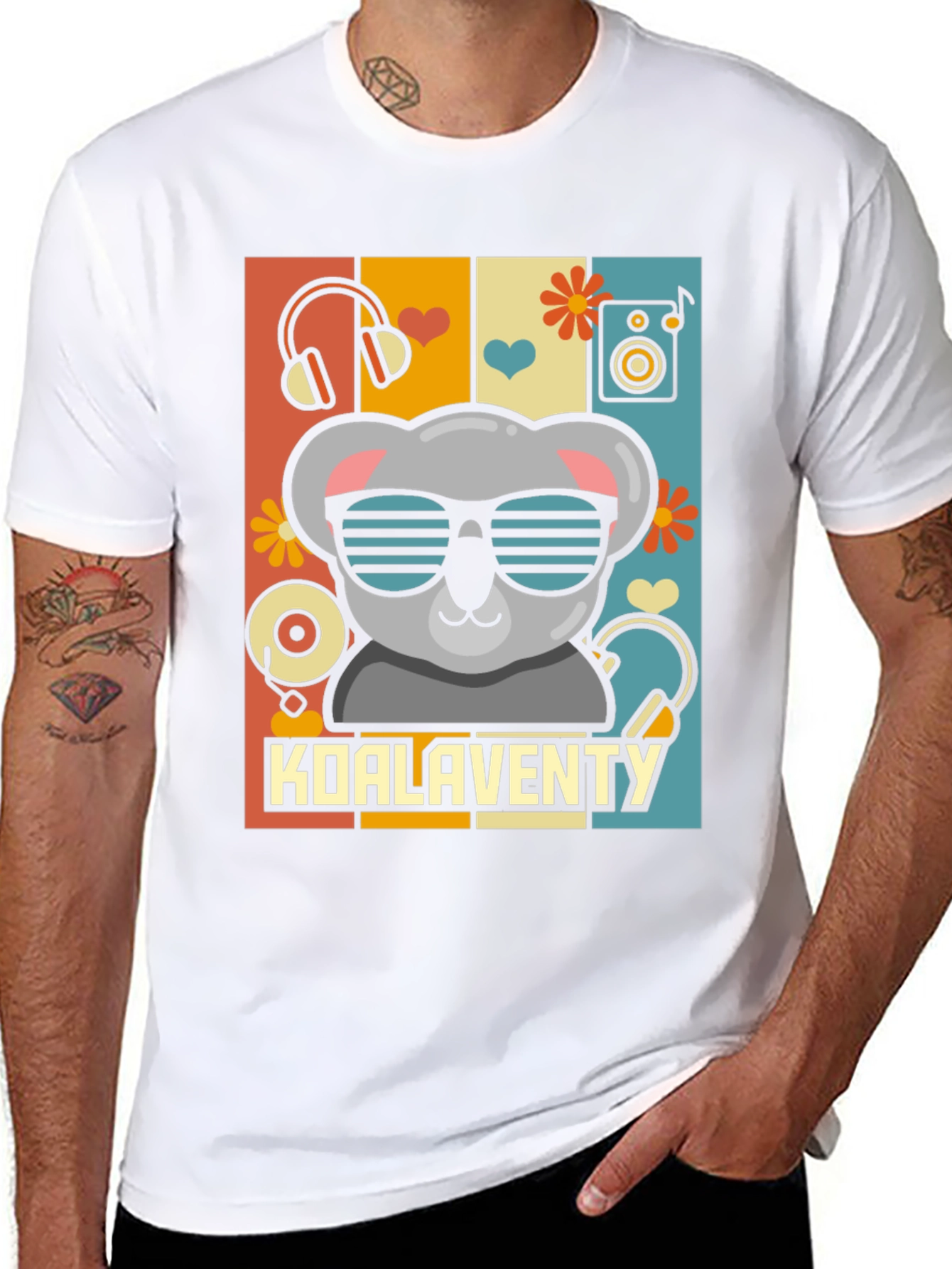 Black Koalaventy Music Lover T-Shirt view 8