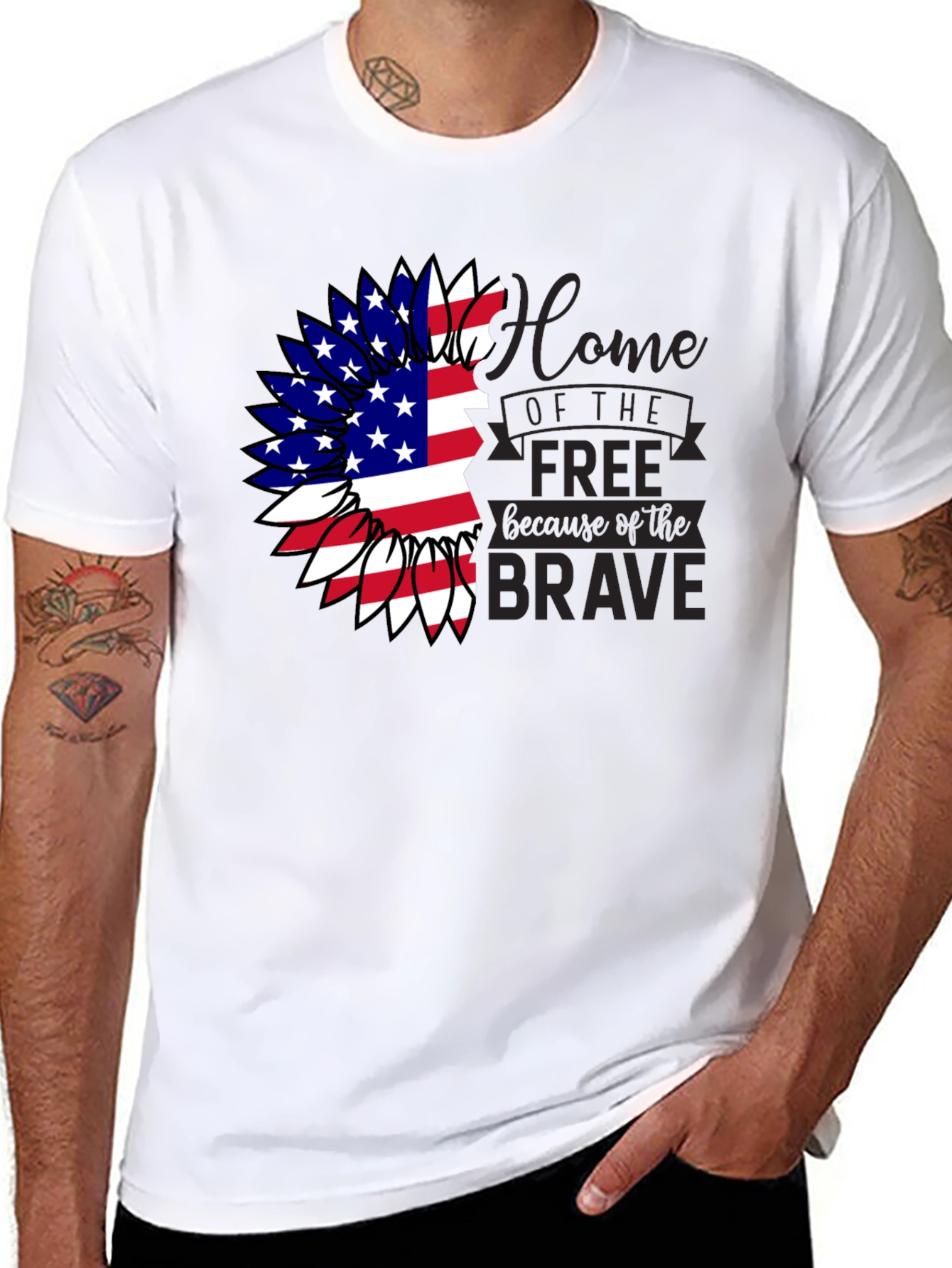 Black Patriotic Sunflower T-Shirt view 8