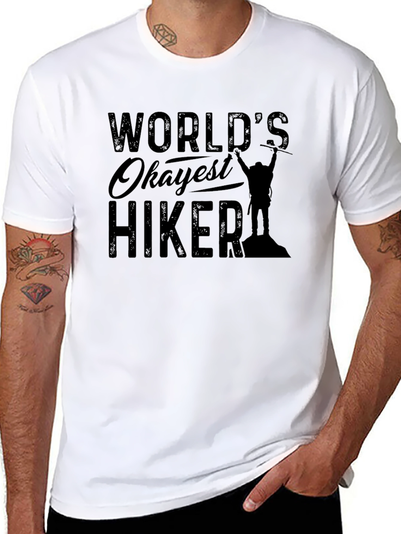 Black World's Okayest Hiker Black Graphic Tee view 8