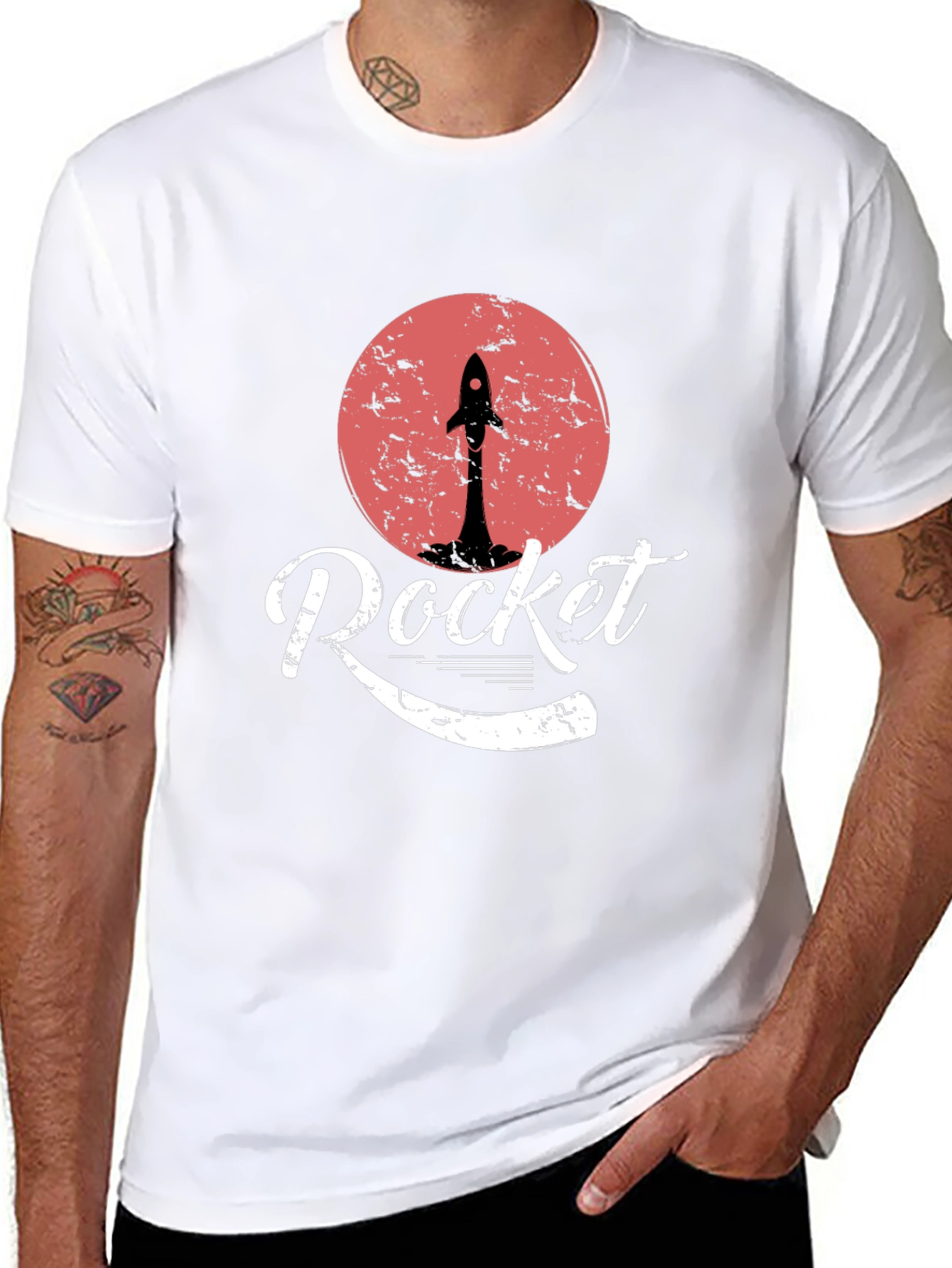 Black Retro Rocket T-Shirt - Blast Off in Style! view 8