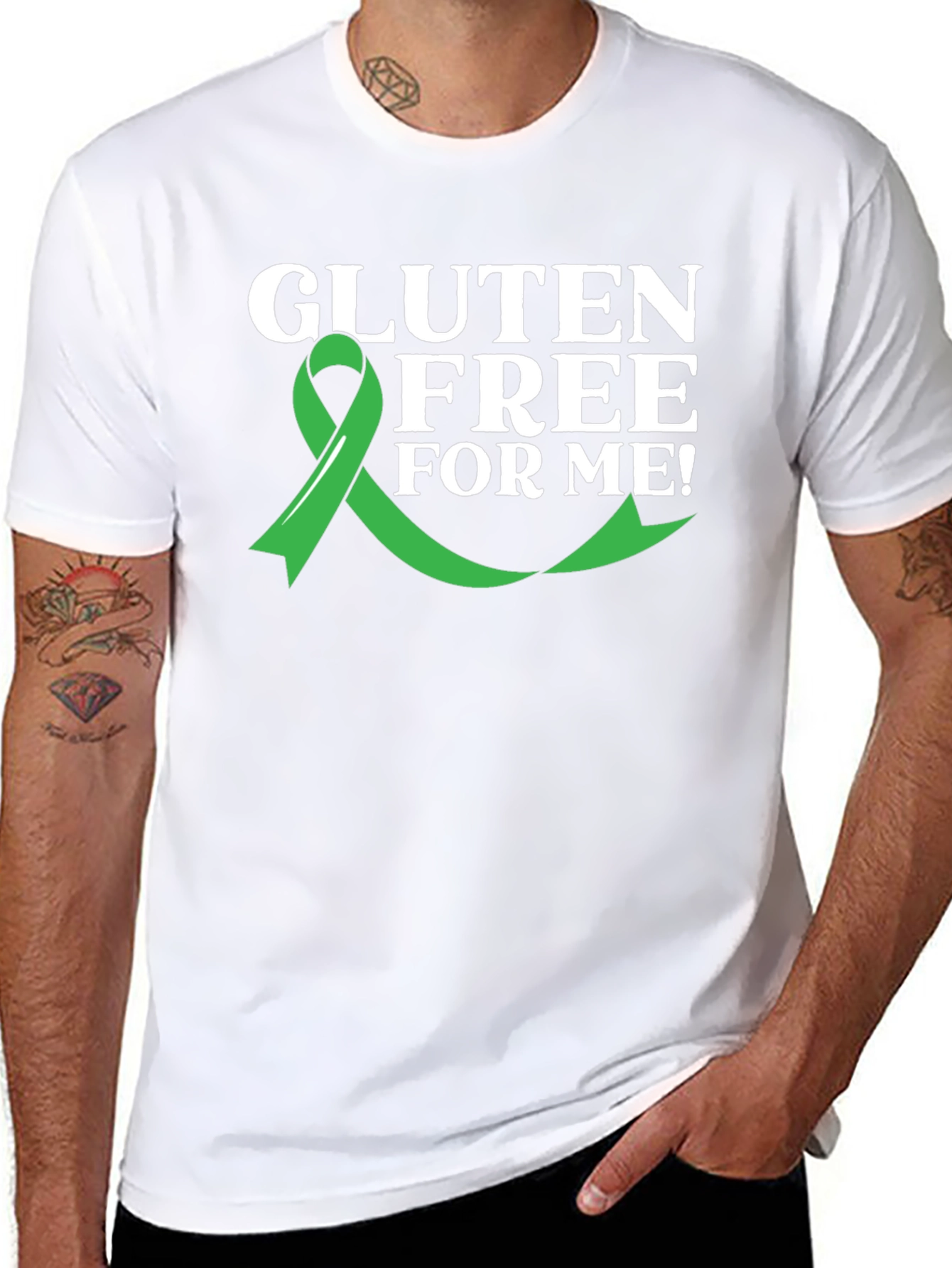 Black Gluten Free Awareness Ribbon T-Shirt view 8