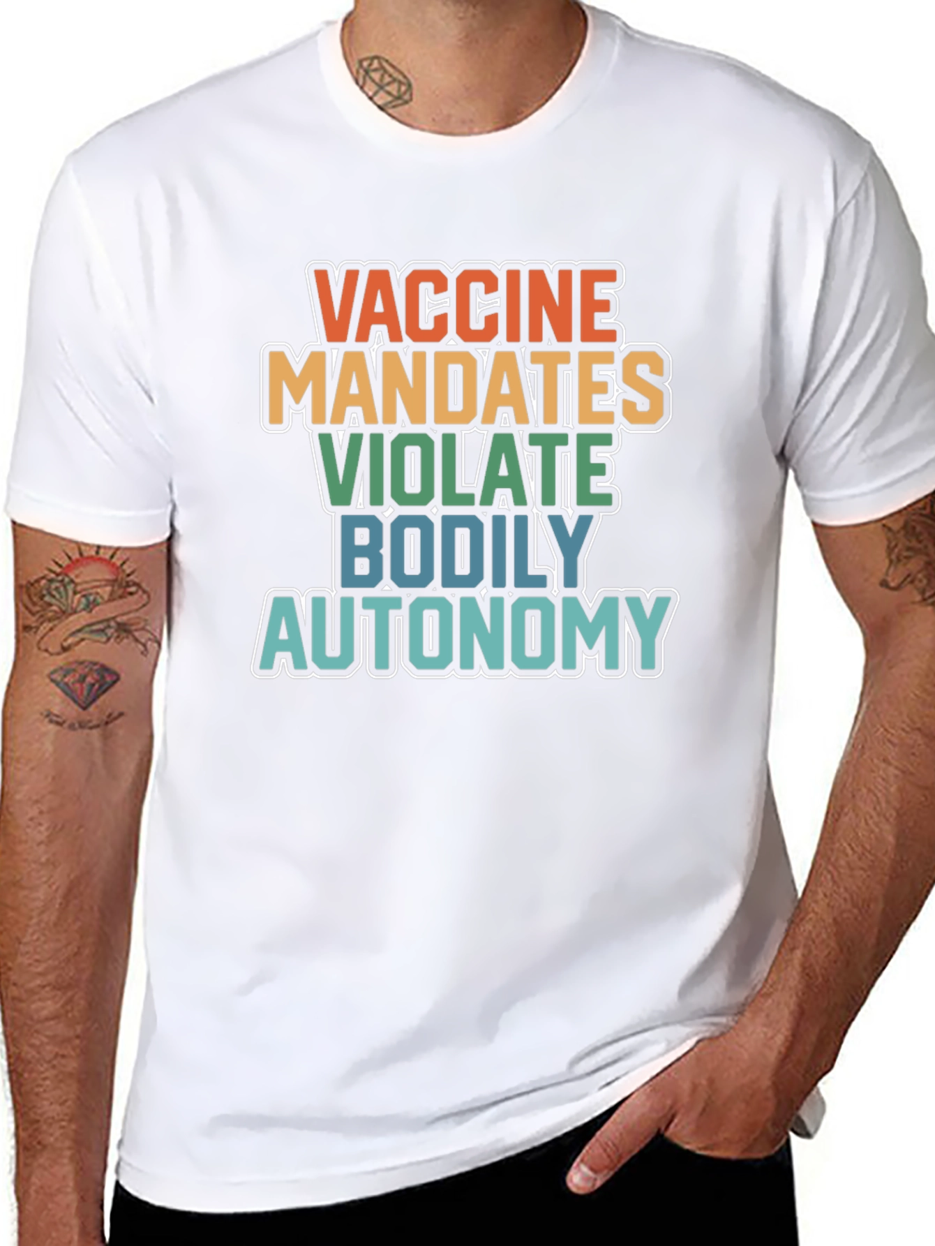 Black Vaccine Mandates Bodily Autonomy Graphic T-Shirt view 8