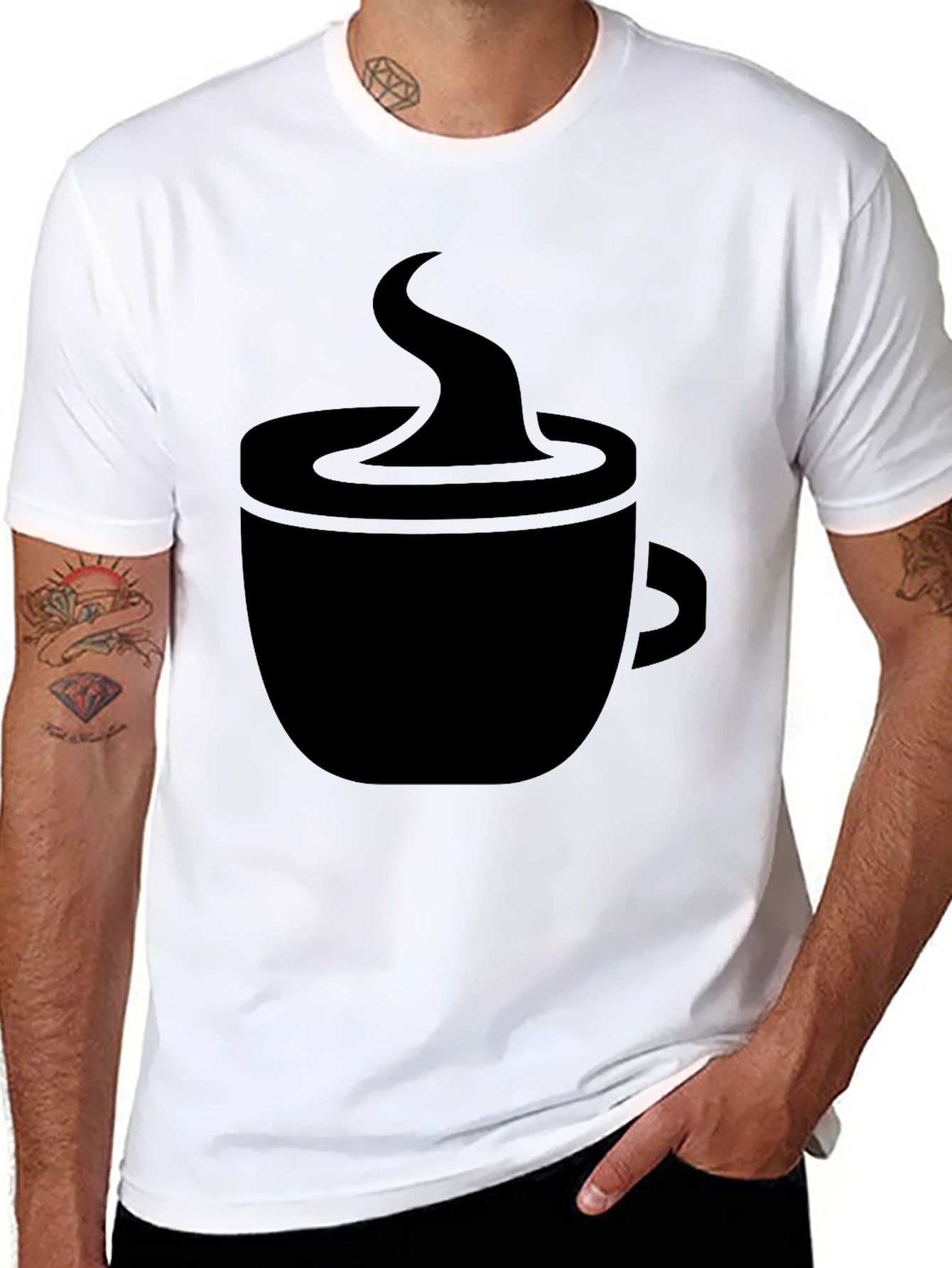 Black Coffee Cup Graphic Tee - Black view 8
