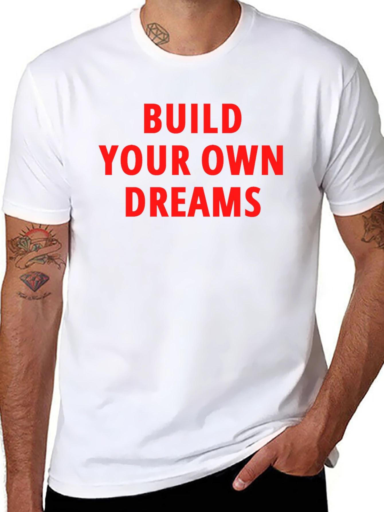 Black Motivational T-Shirt - Build Your Dreams view 8