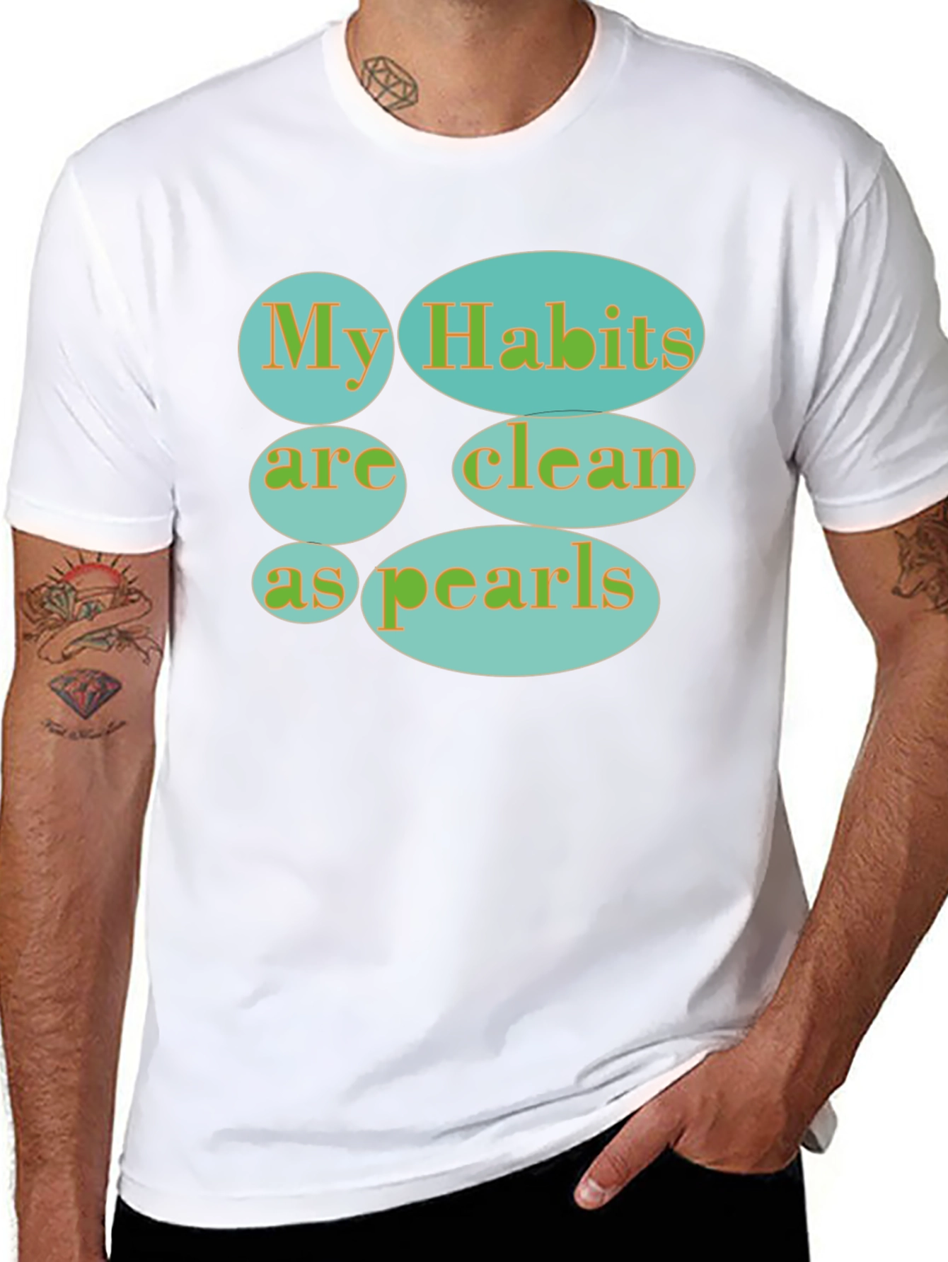 Black Habits Clean as Pearls Graphic Tee - Black view 8