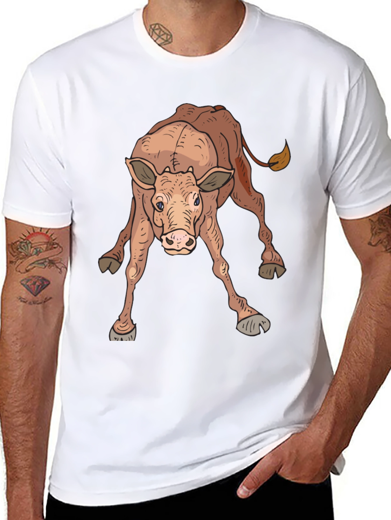 Black Cow Graphic T-Shirt - Soft Cotton Blend Tee view 8
