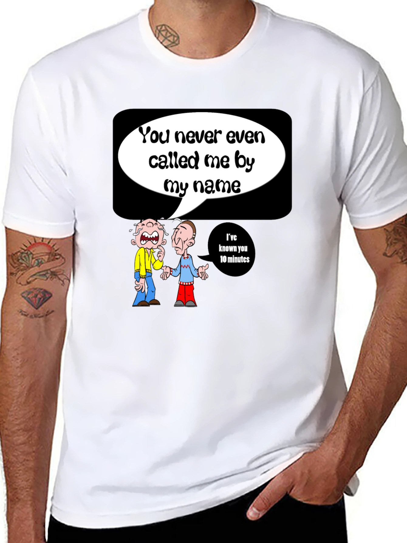 Black Funny Cartoon Graphic T-Shirt - Name Game view 8