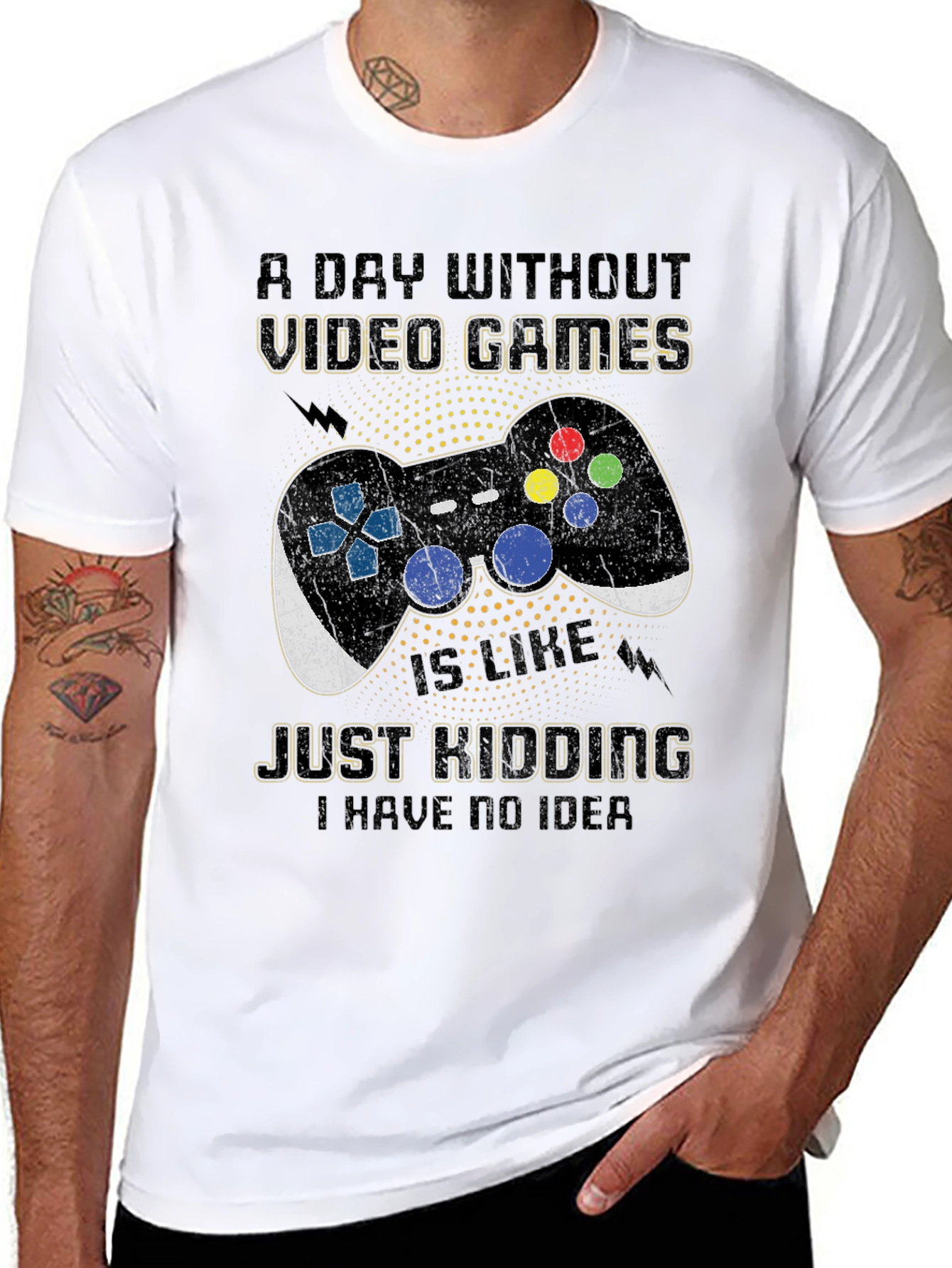 Black Funny Video Game T-Shirt - A Day Without Games view 8
