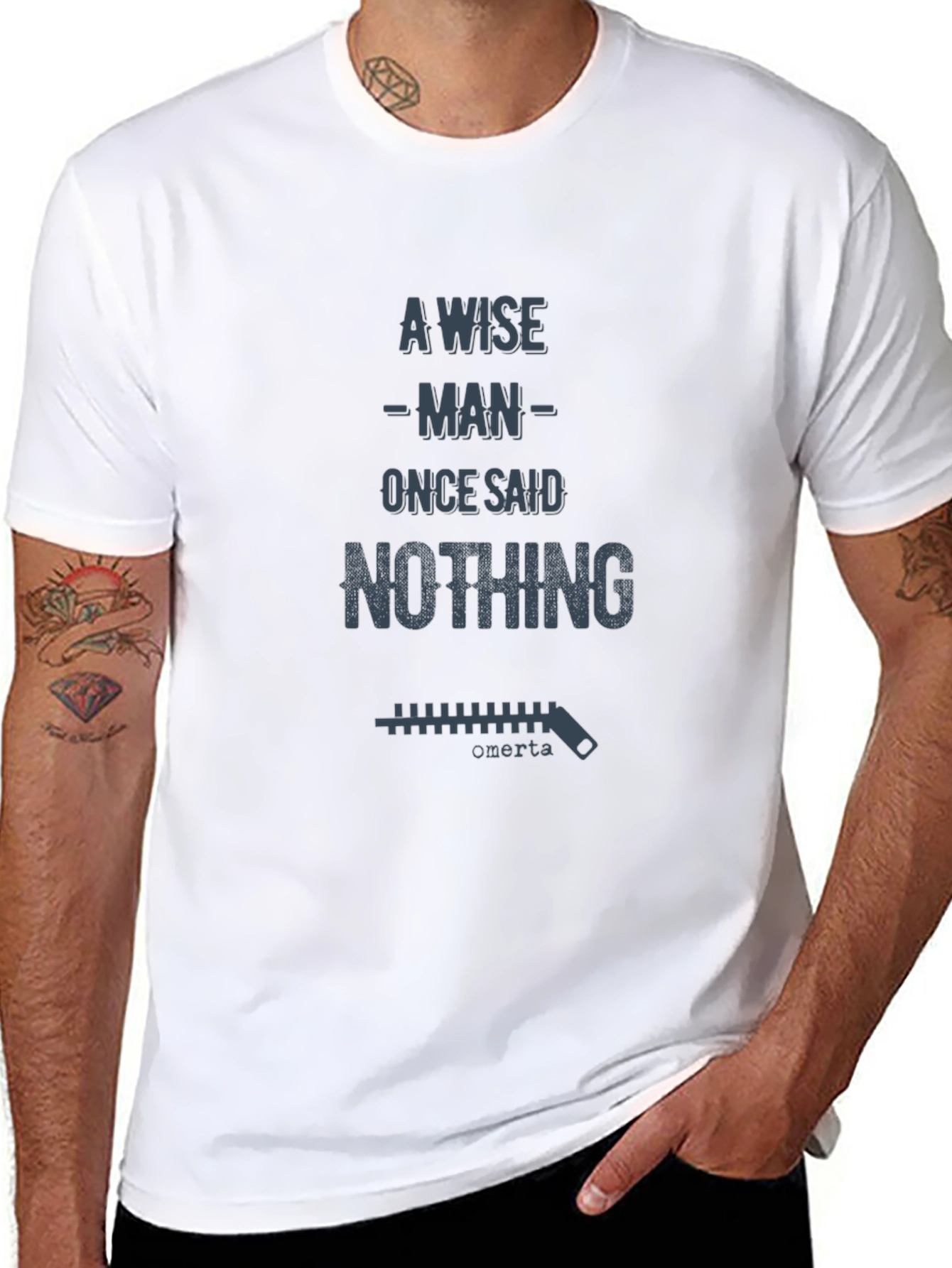 Black A Wise Man Said Nothing T-Shirt view 8