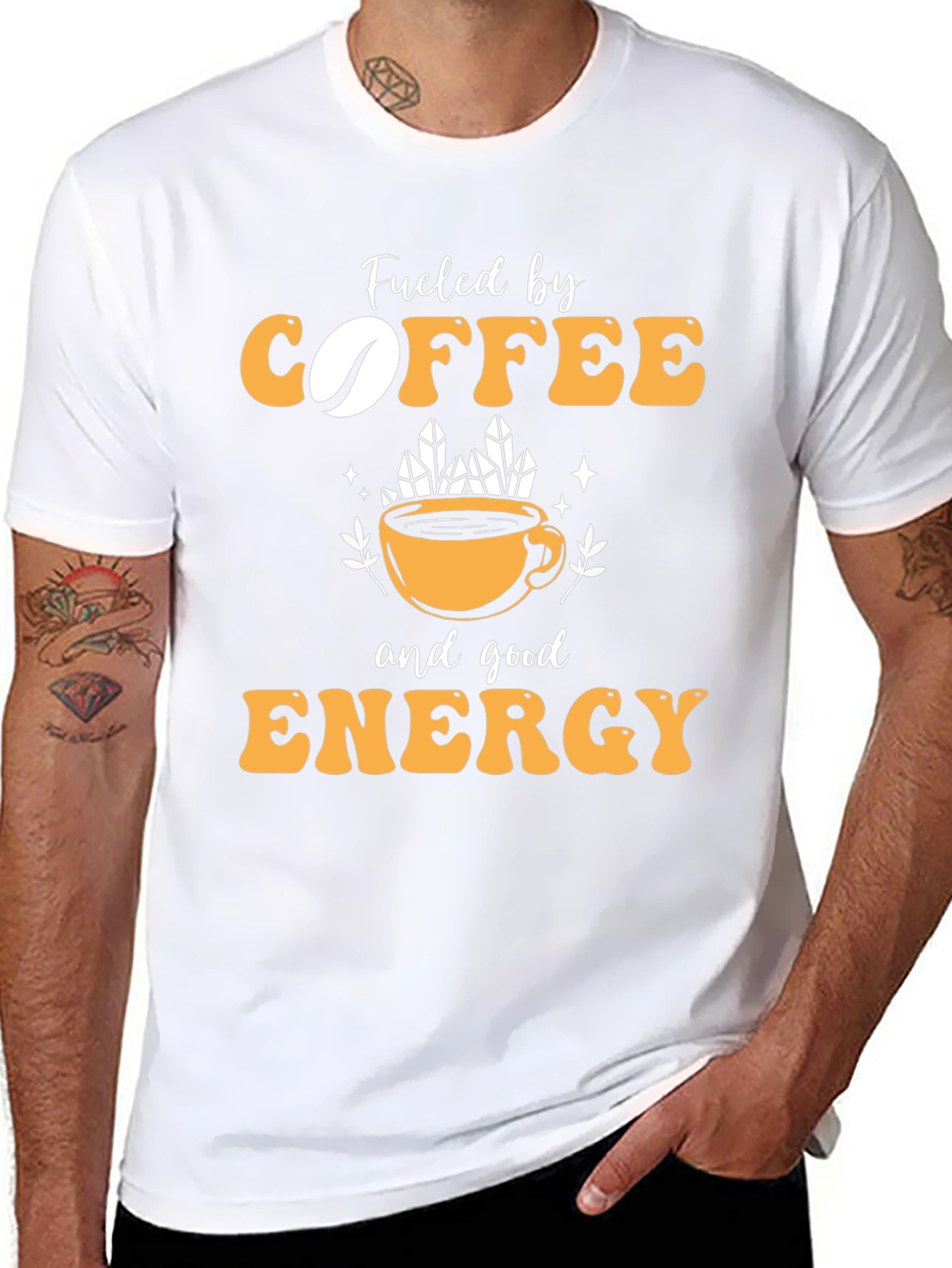 Black Fueled by Coffee and Good Energy T-Shirt view 8