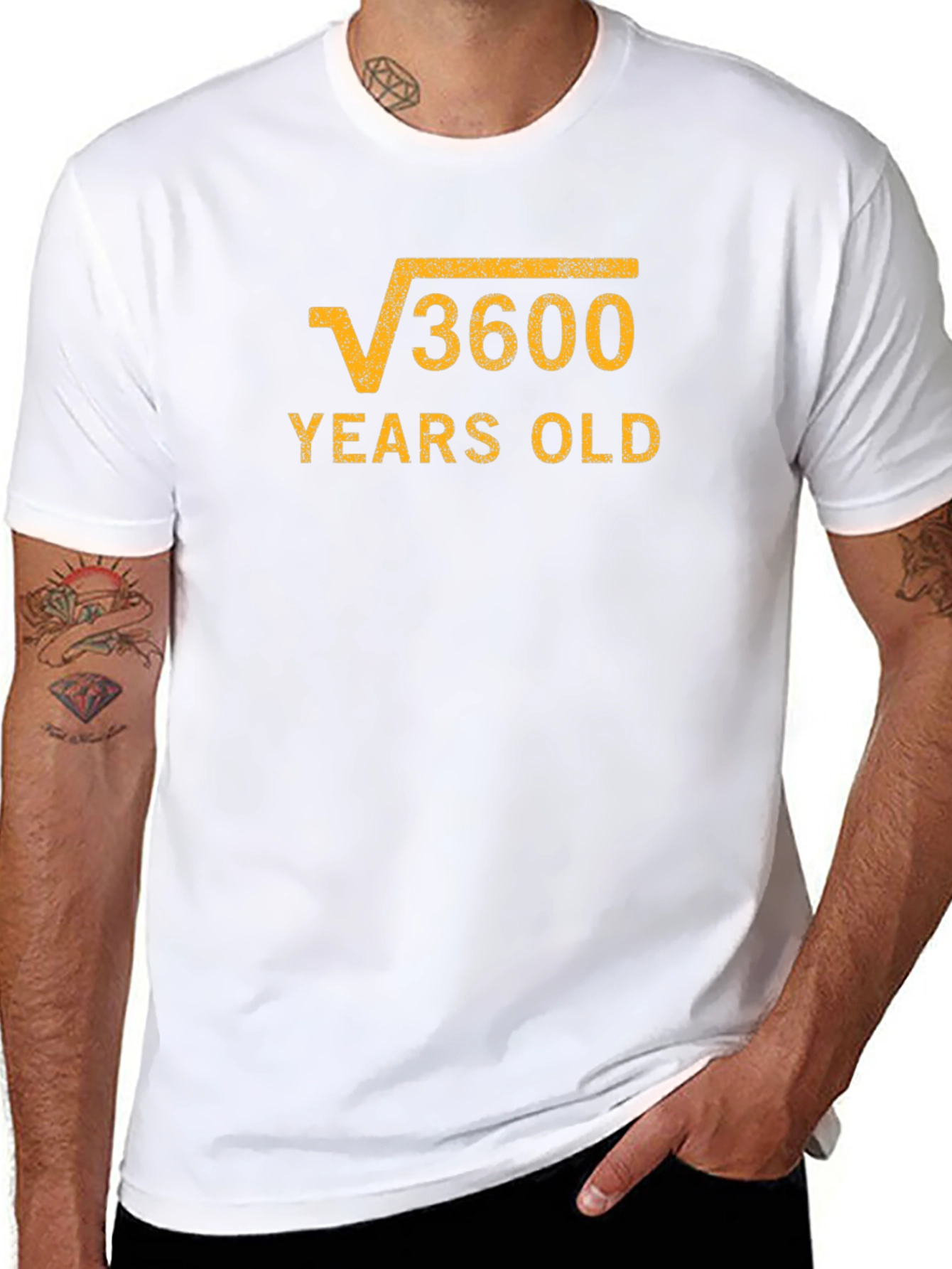 Black Funny 60th Birthday T-Shirt - Square Root of 3600 view 8