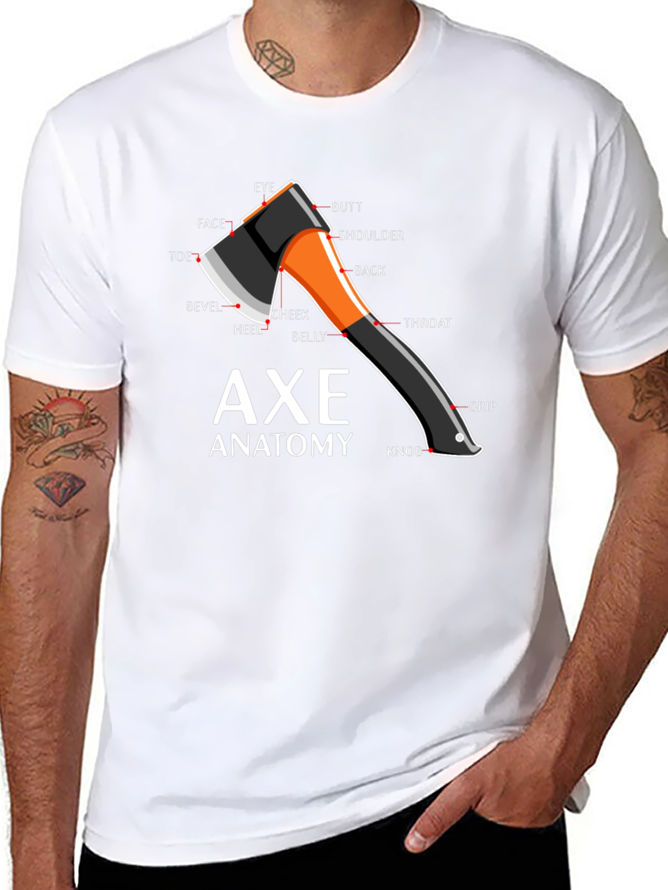 Black Axe Anatomy Diagram T-Shirt view 8