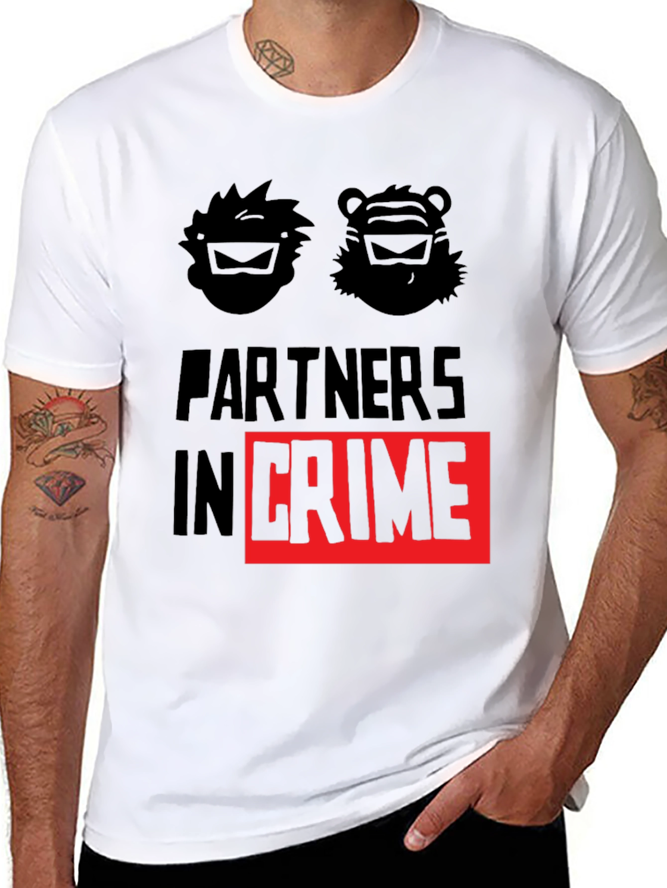 Black Partners in Crime Graphic T-Shirt - Black view 8