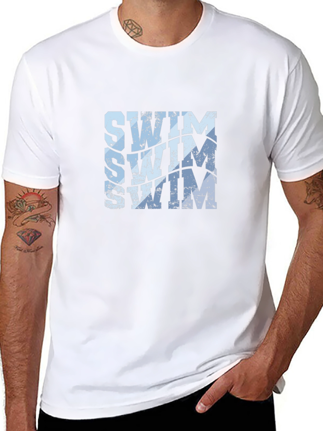 Swim Graphic Black T-Shirt - 8