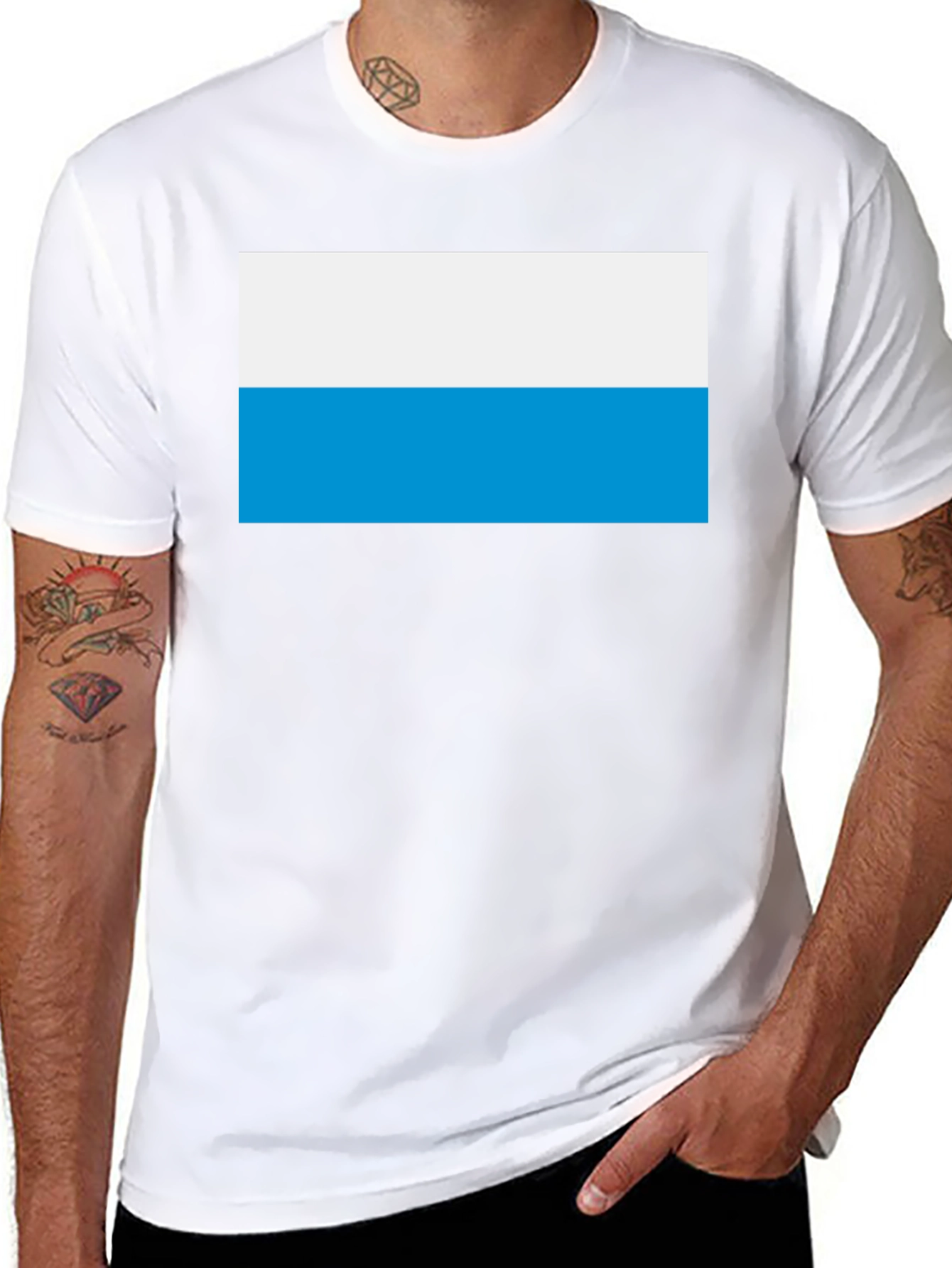 Black San Marino Flag T-Shirt - Black Cotton Tee view 8