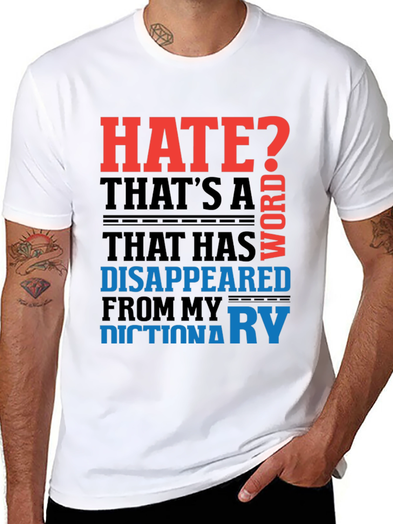 Black Hate? Disappeared Word T-Shirt view 8