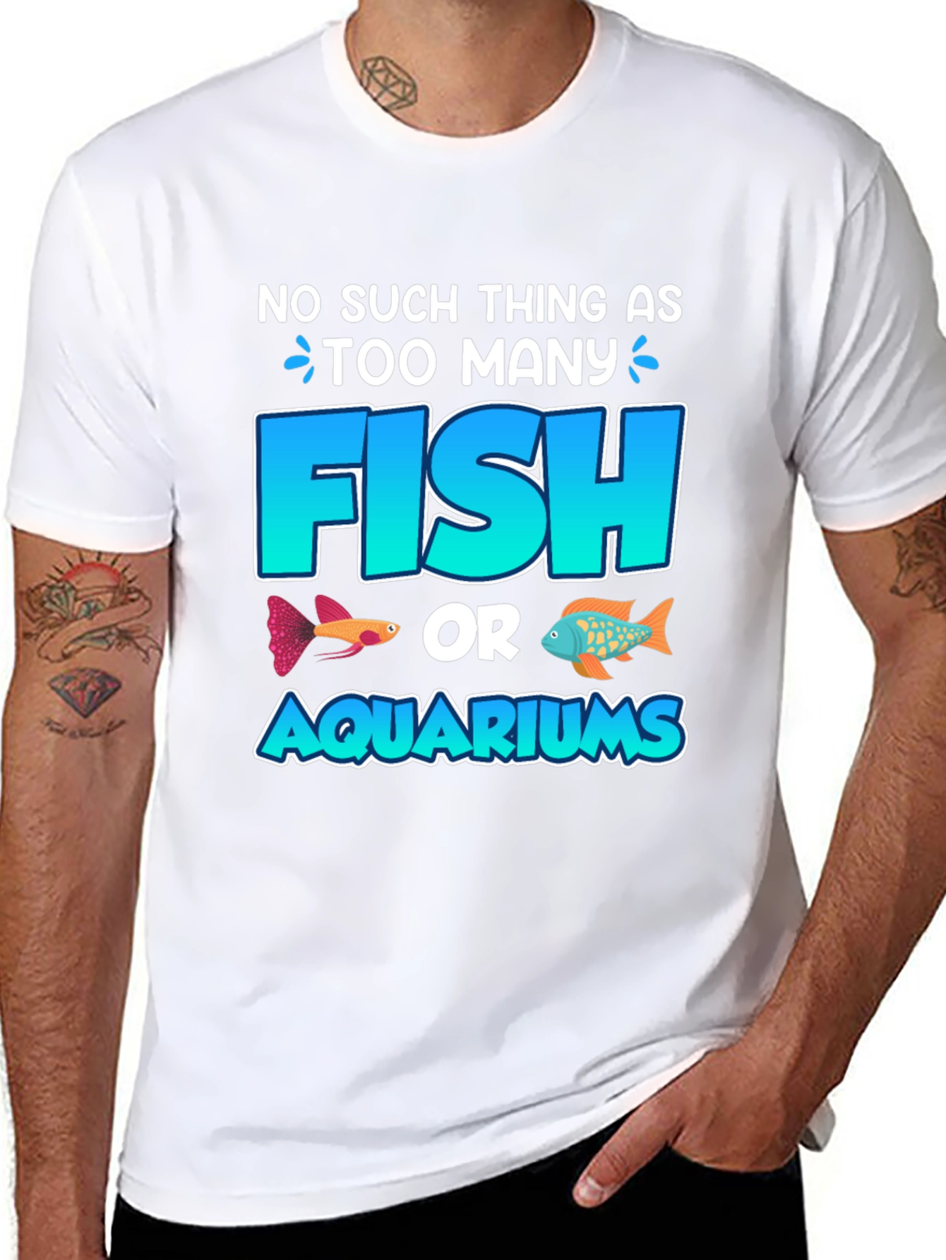 Black Funny Fish & Aquarium T-Shirt view 8