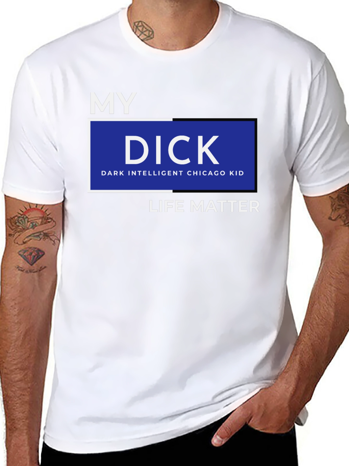 Black My DICK - Dark Intelligent Chicago Kid Life Matter T-Shirt view 8