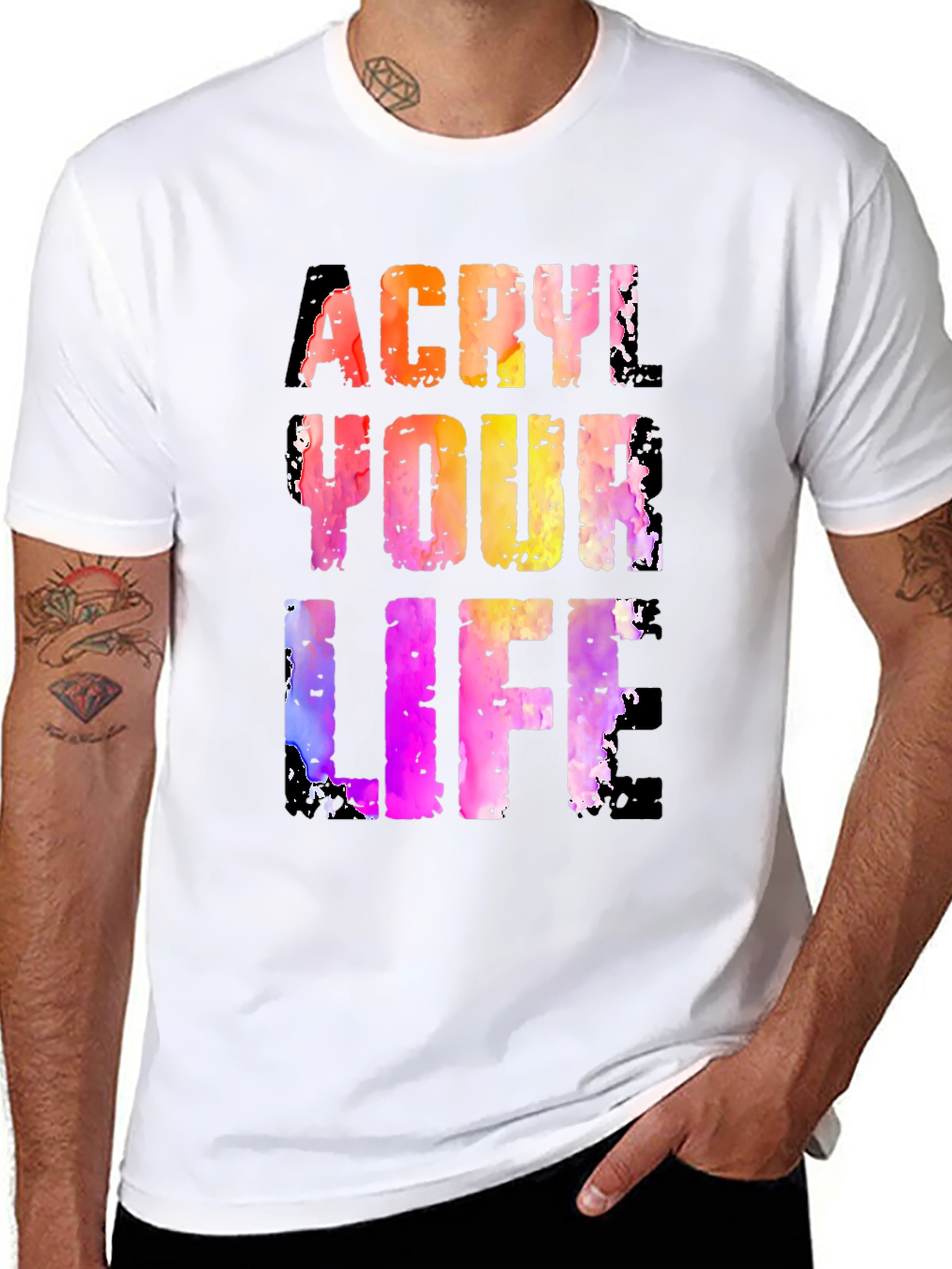 Black Acrylic Your Life Graphic Tee - Black T-Shirt view 8