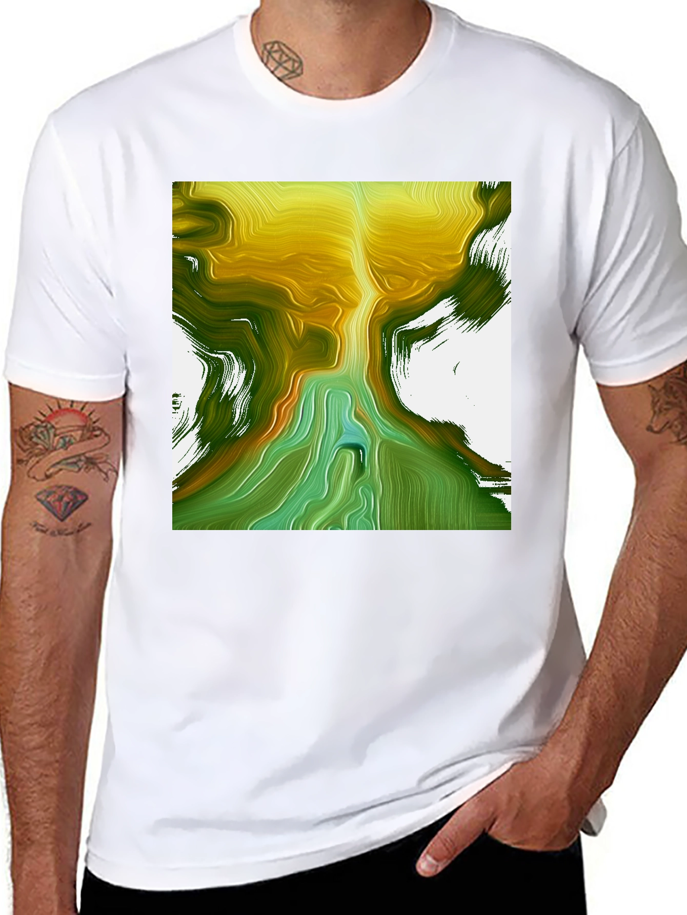 Black Abstract Art T-Shirt - Unique Design view 8