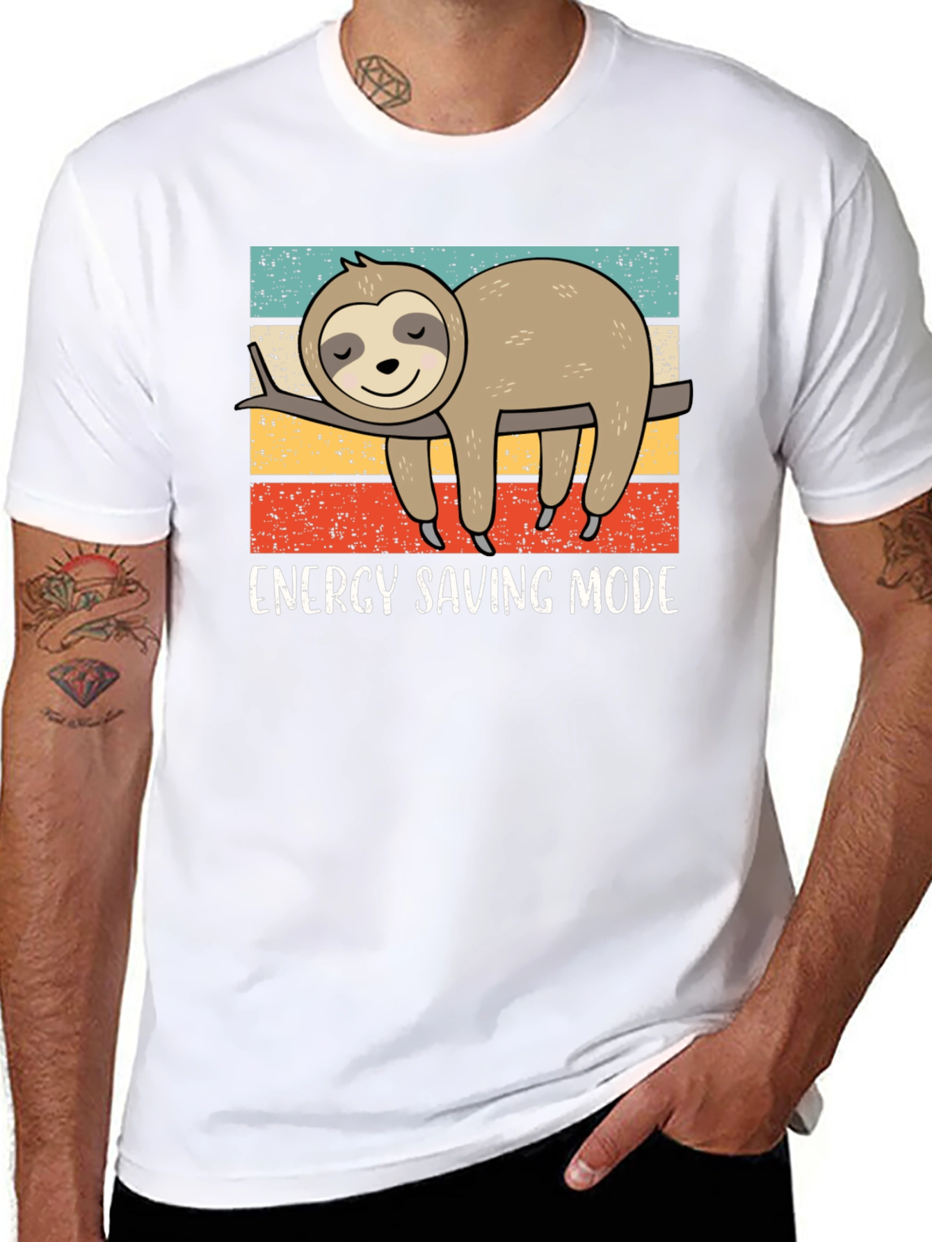 Black Energy Saving Sloth Graphic Tee view 8