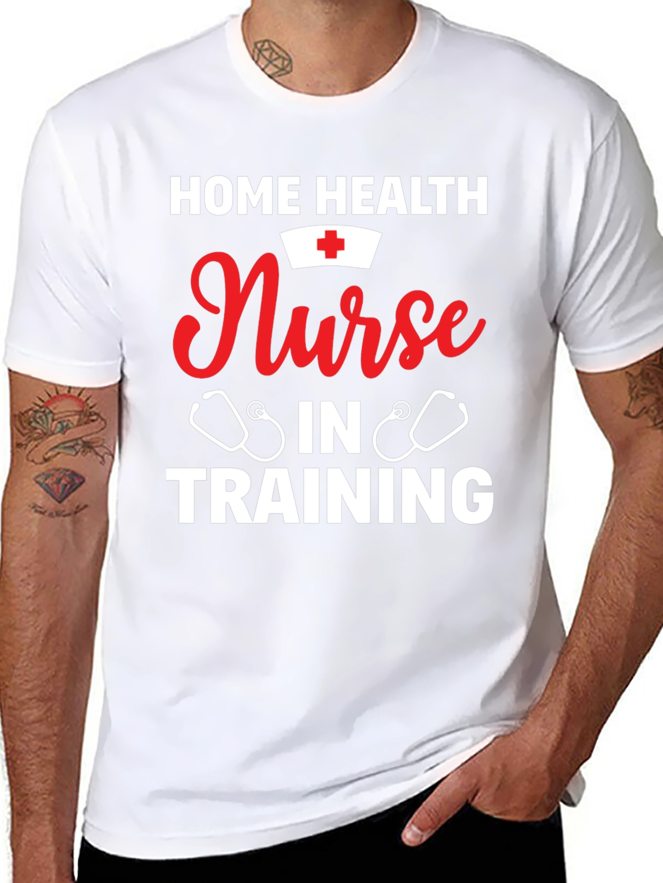 Black Home Health Nurse in Training Graphic T-Shirt view 8