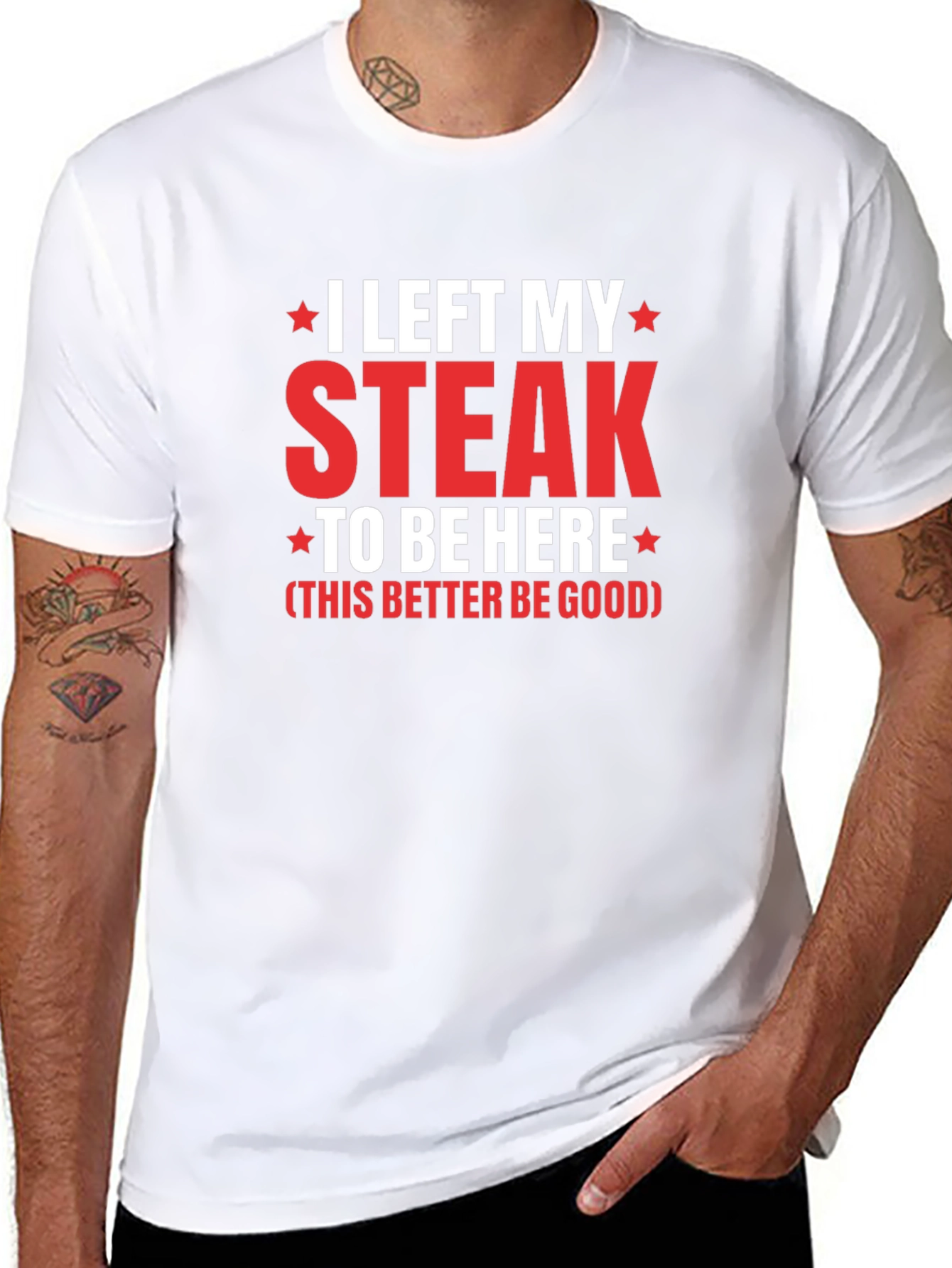 Black I Left My Steak T-Shirt - Funny Foodie Tee view 8