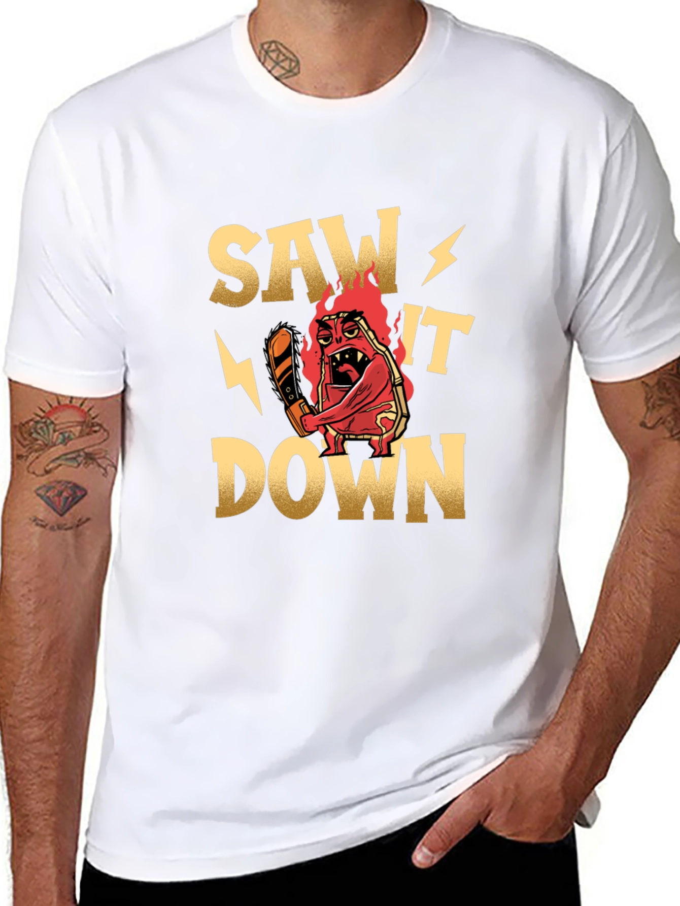Black Saw It Down Graphic T-Shirt view 8