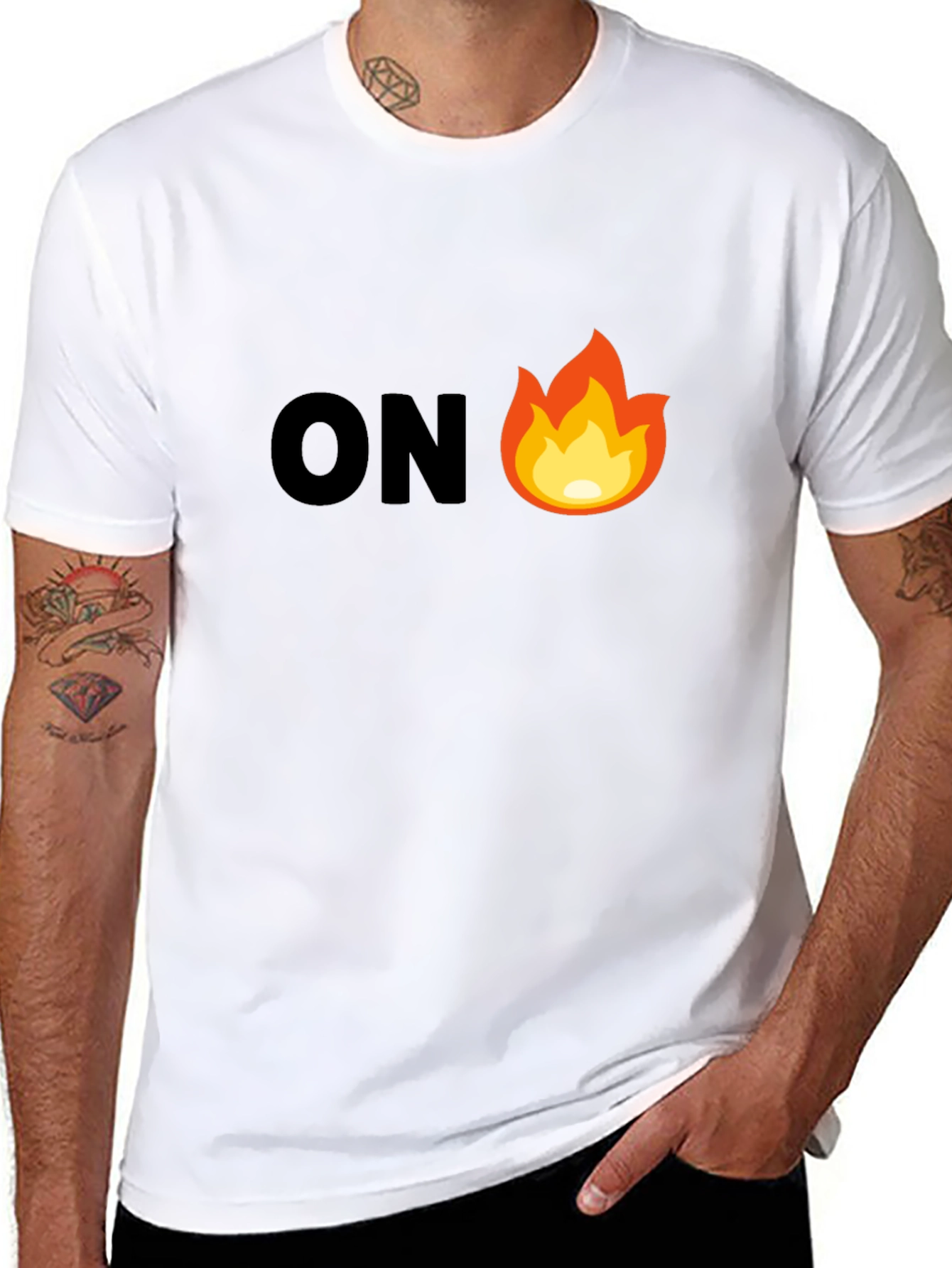 Black On Fire Graphic Tee - Men's Black T-Shirt view 8