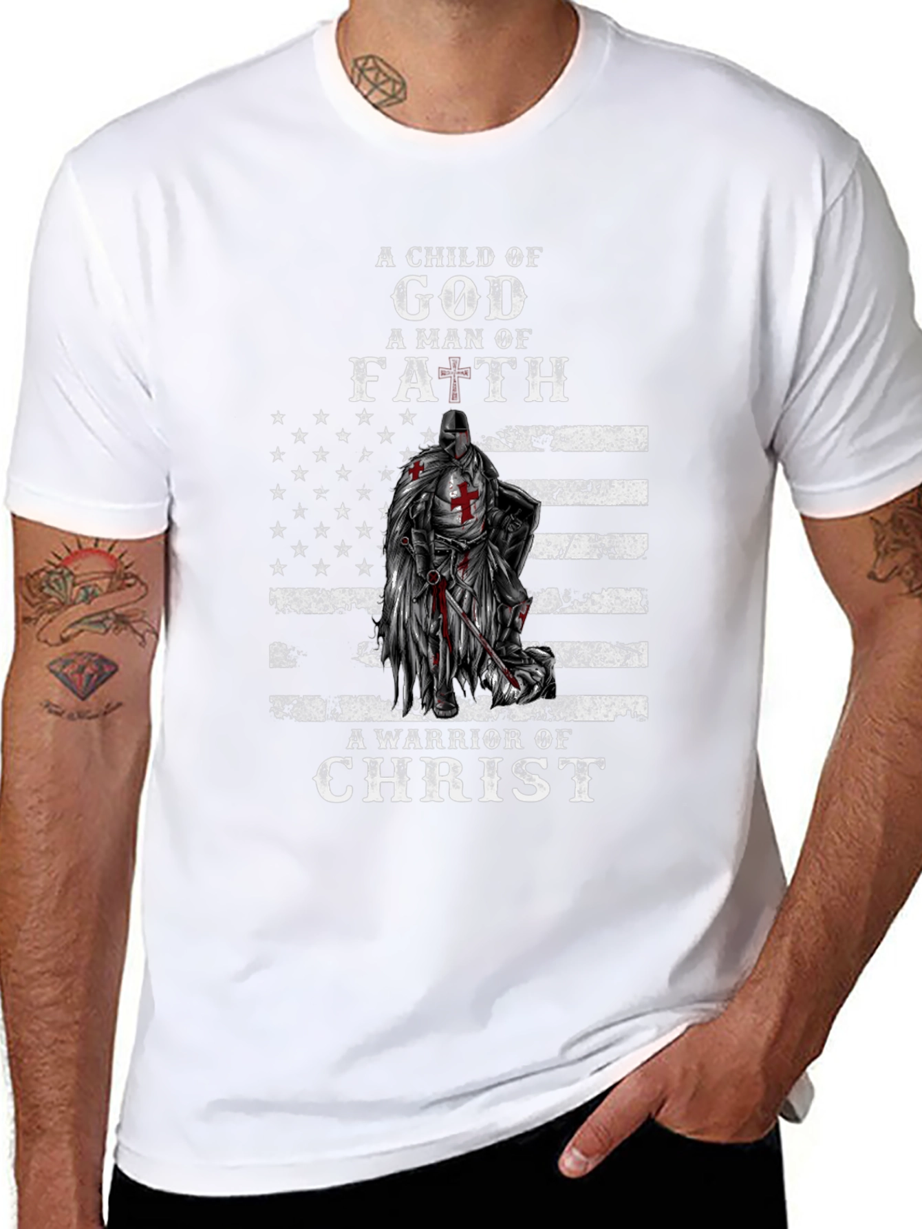 Black Faith Warrior Graphic Tee view 8