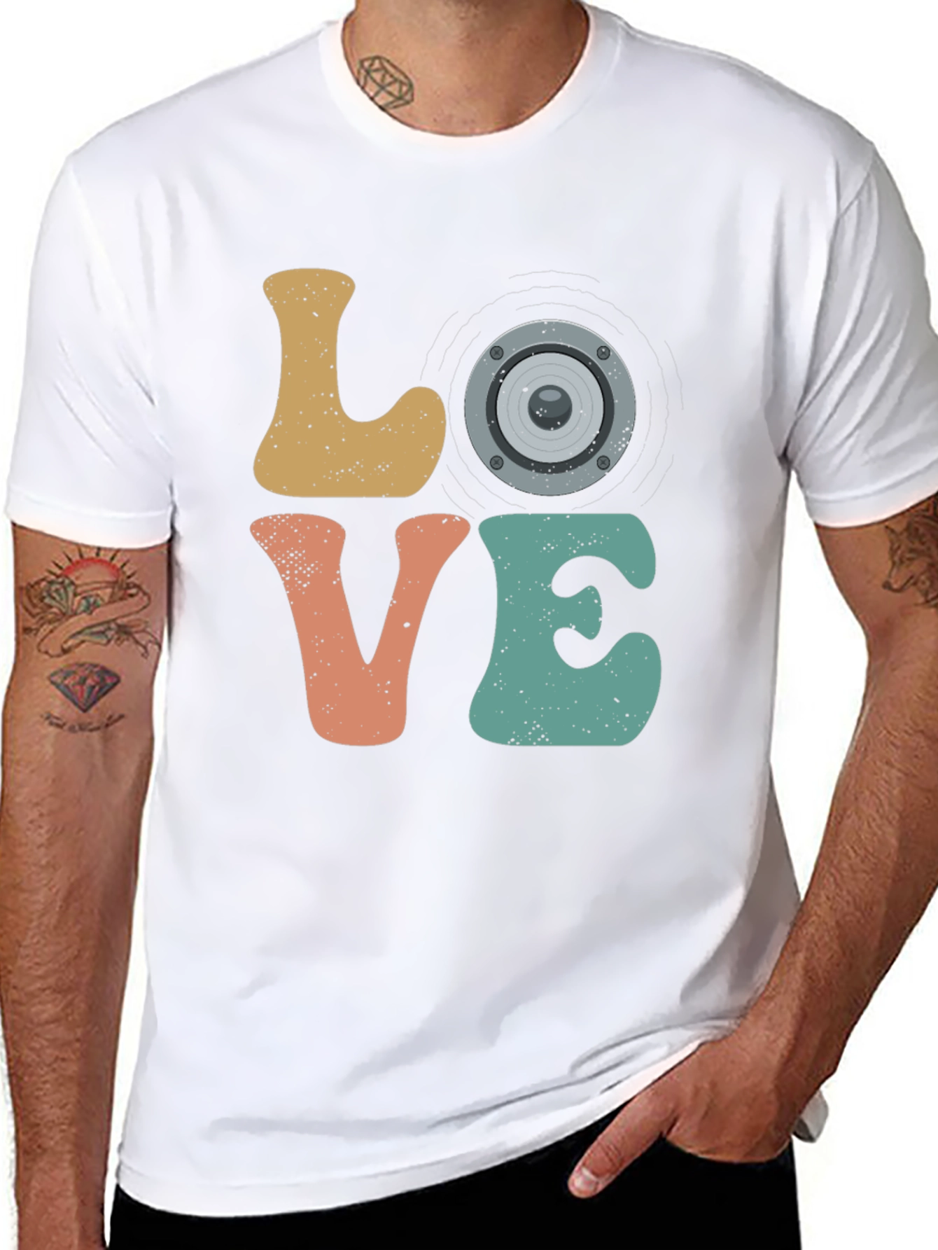 Black Love Speaker T-Shirt - Music Lover Tee view 8