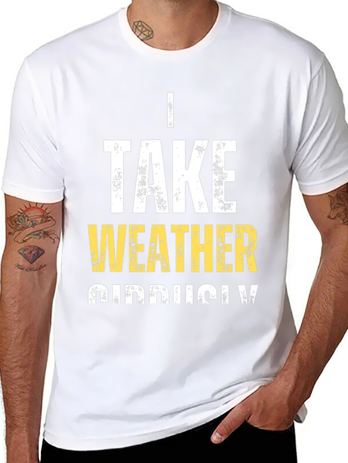 Black Funny Weather Pun T-Shirt - I Take Weather Seriously view 8