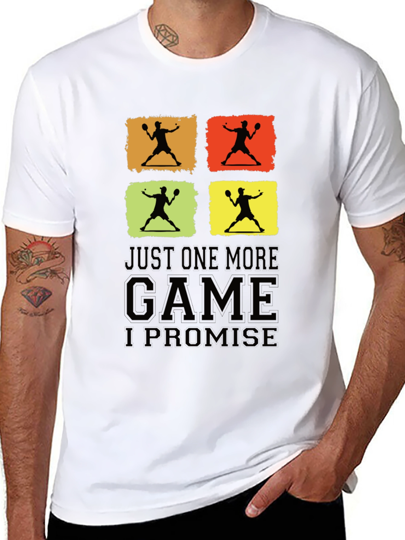 Black Just One More Game Promise Black Graphic Tee view 8