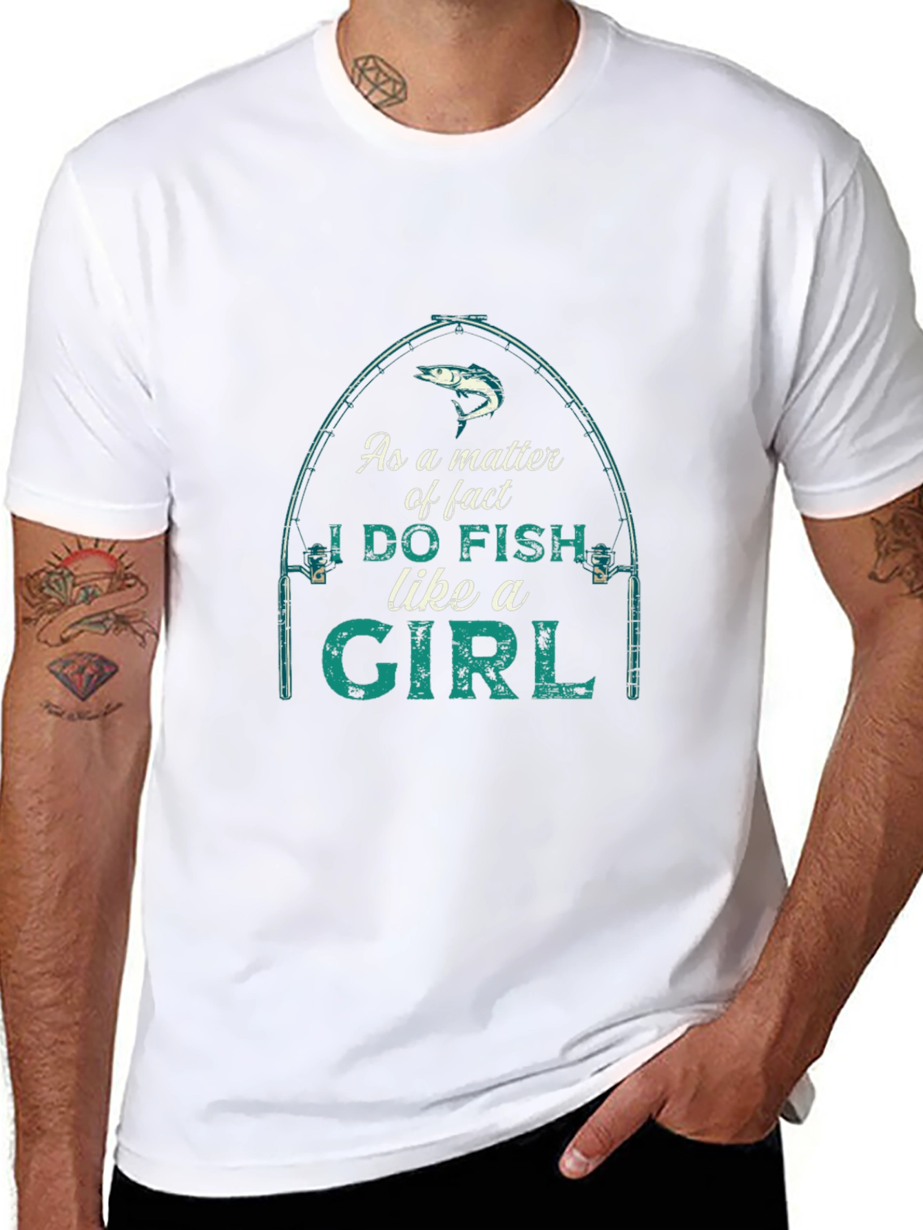 Black I Do Fish Like A Girl Graphic T-Shirt view 8